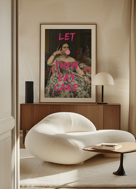 Let Them Eat Cake, Bubble Gum Vintage Portrait Plakat - Posterbox