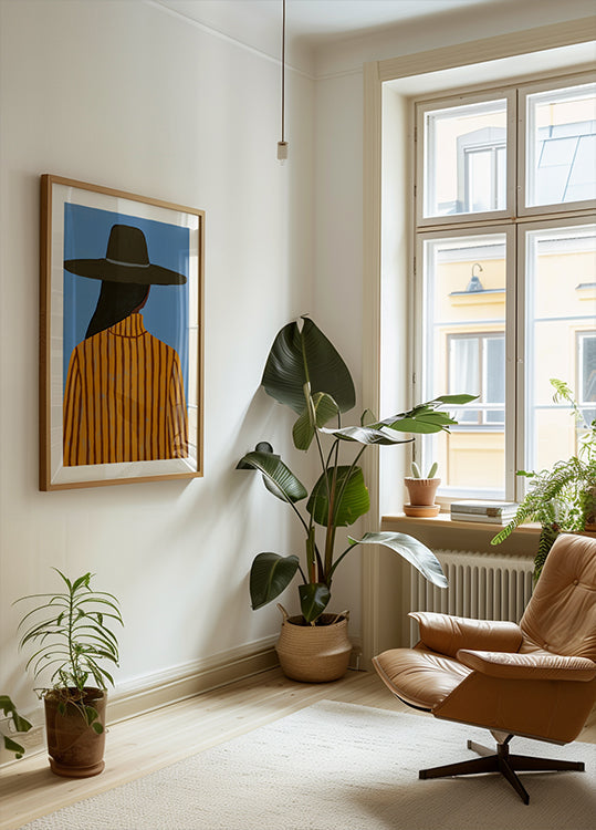 Modern Woman with Hat Plakat - Posterbox