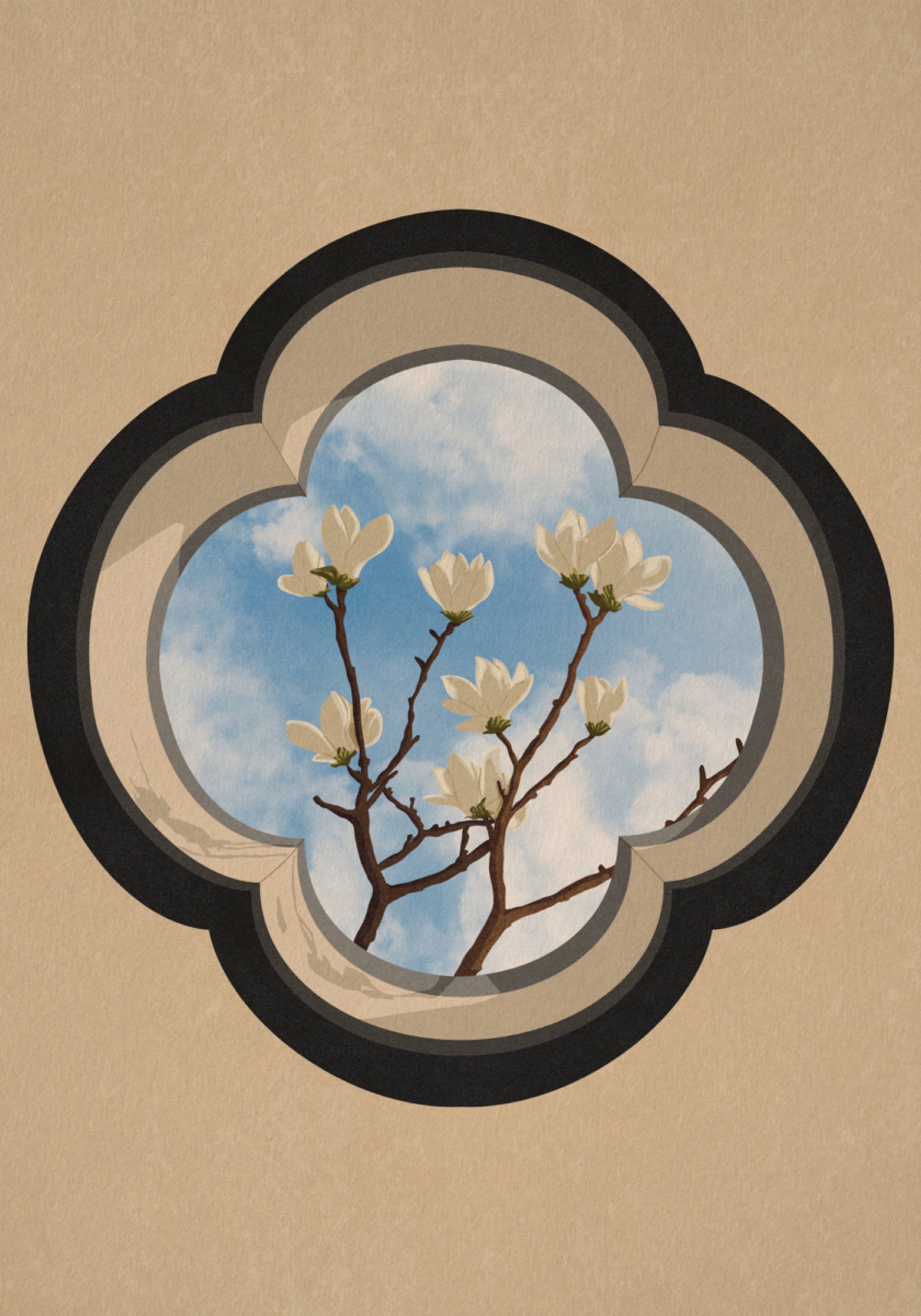 Magnolia-hemelvenster