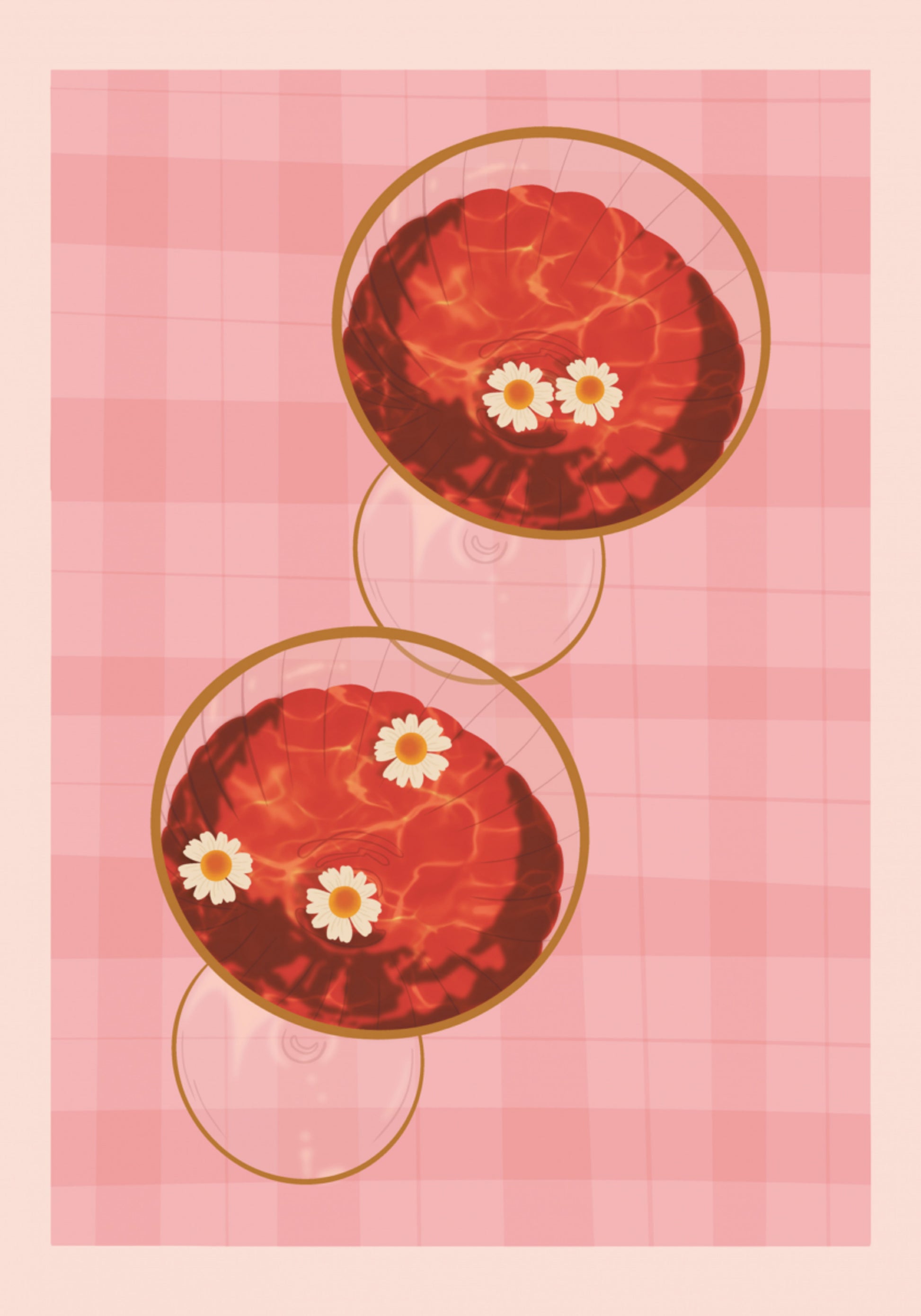 Roze Drankjes Met Madeliefjes