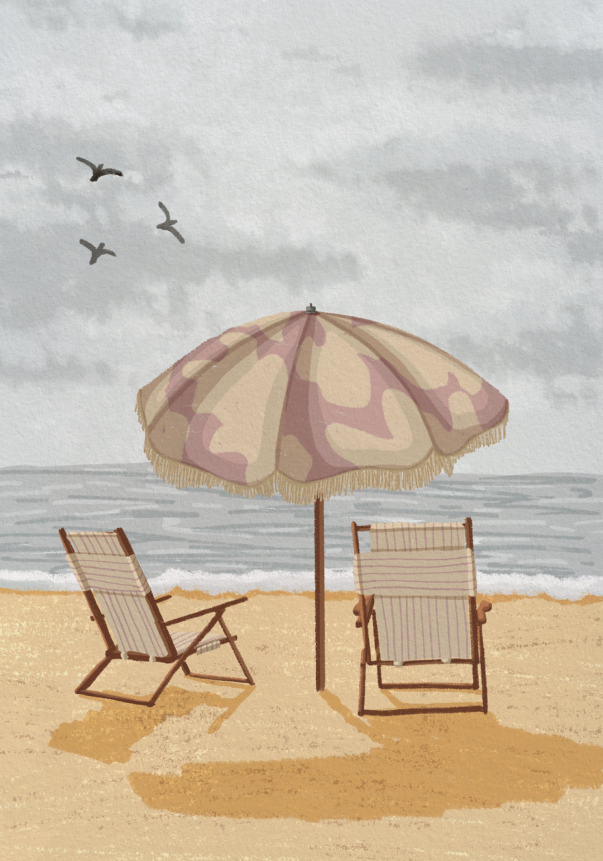 Paraplustoelen aan zee