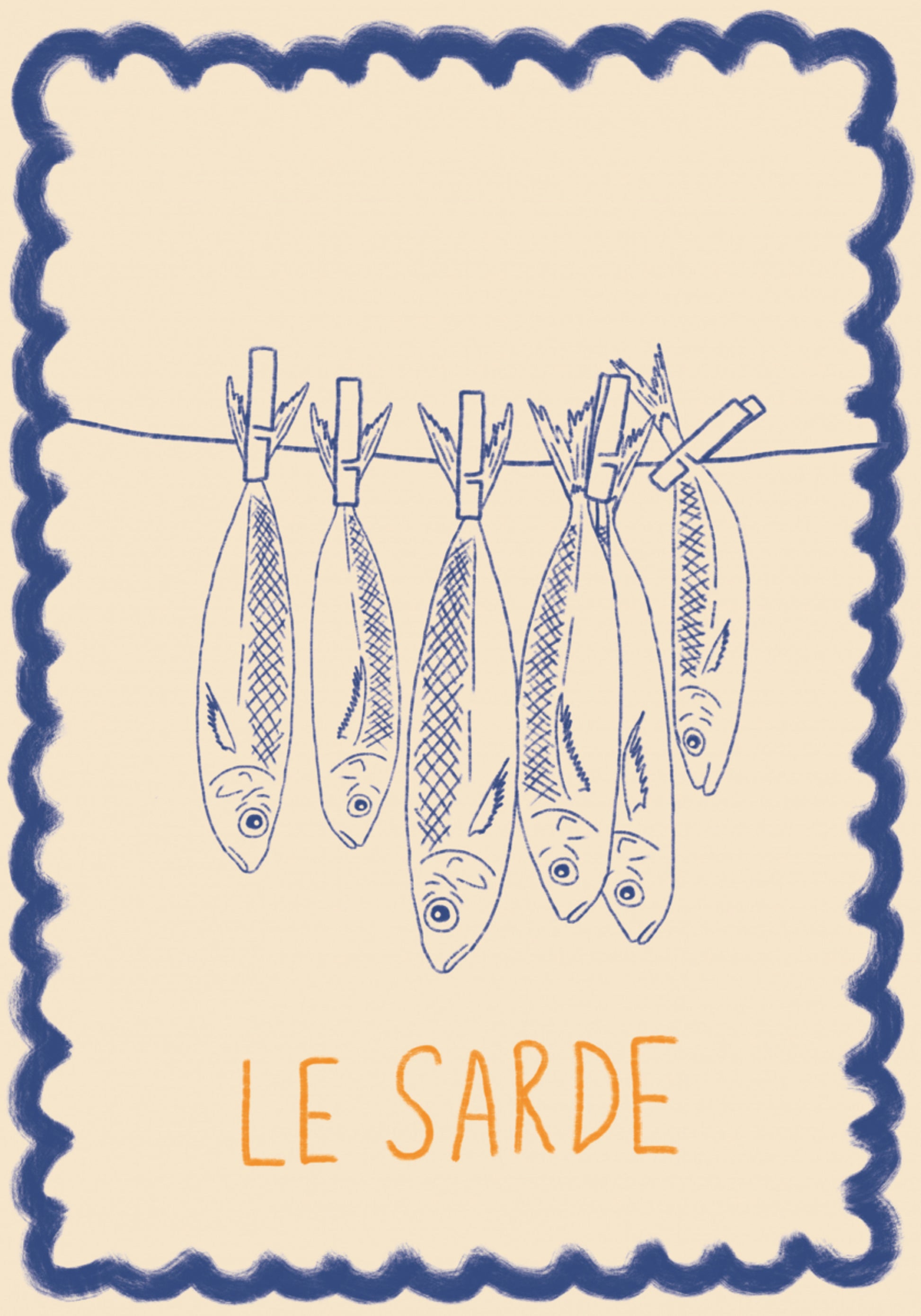 Rustieke Sardines Illustratie