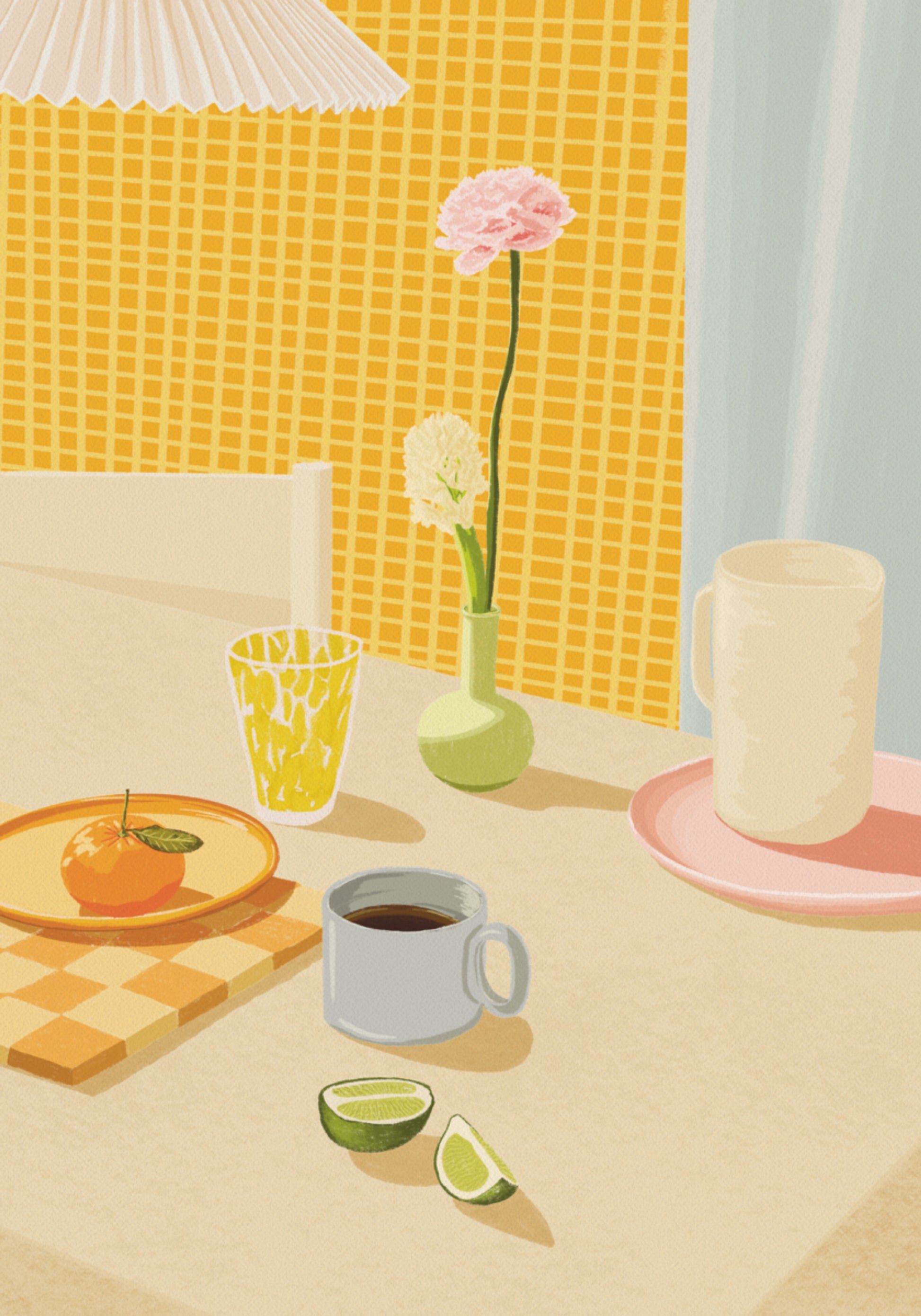 Heldere ontbijttafel