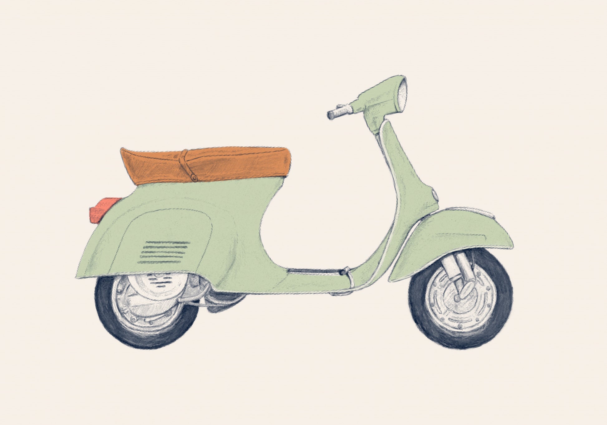 Vintage groene scooter