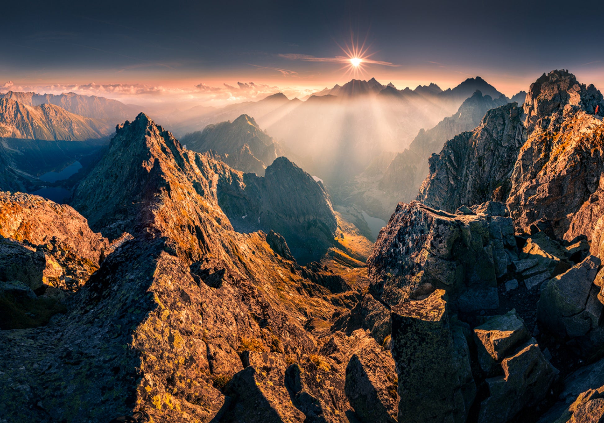 Gouden bergtoppen