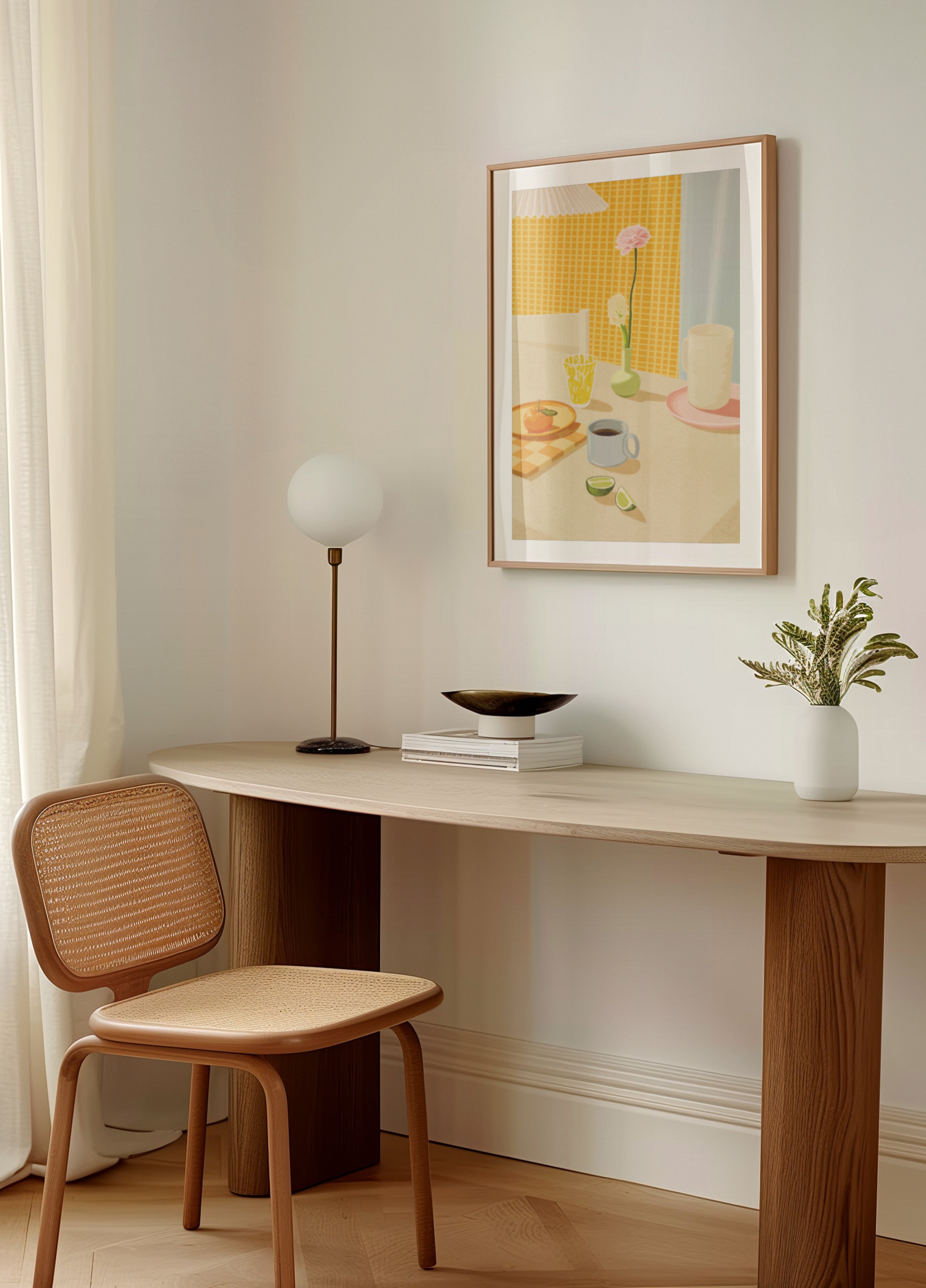 Heldere ontbijttafel
