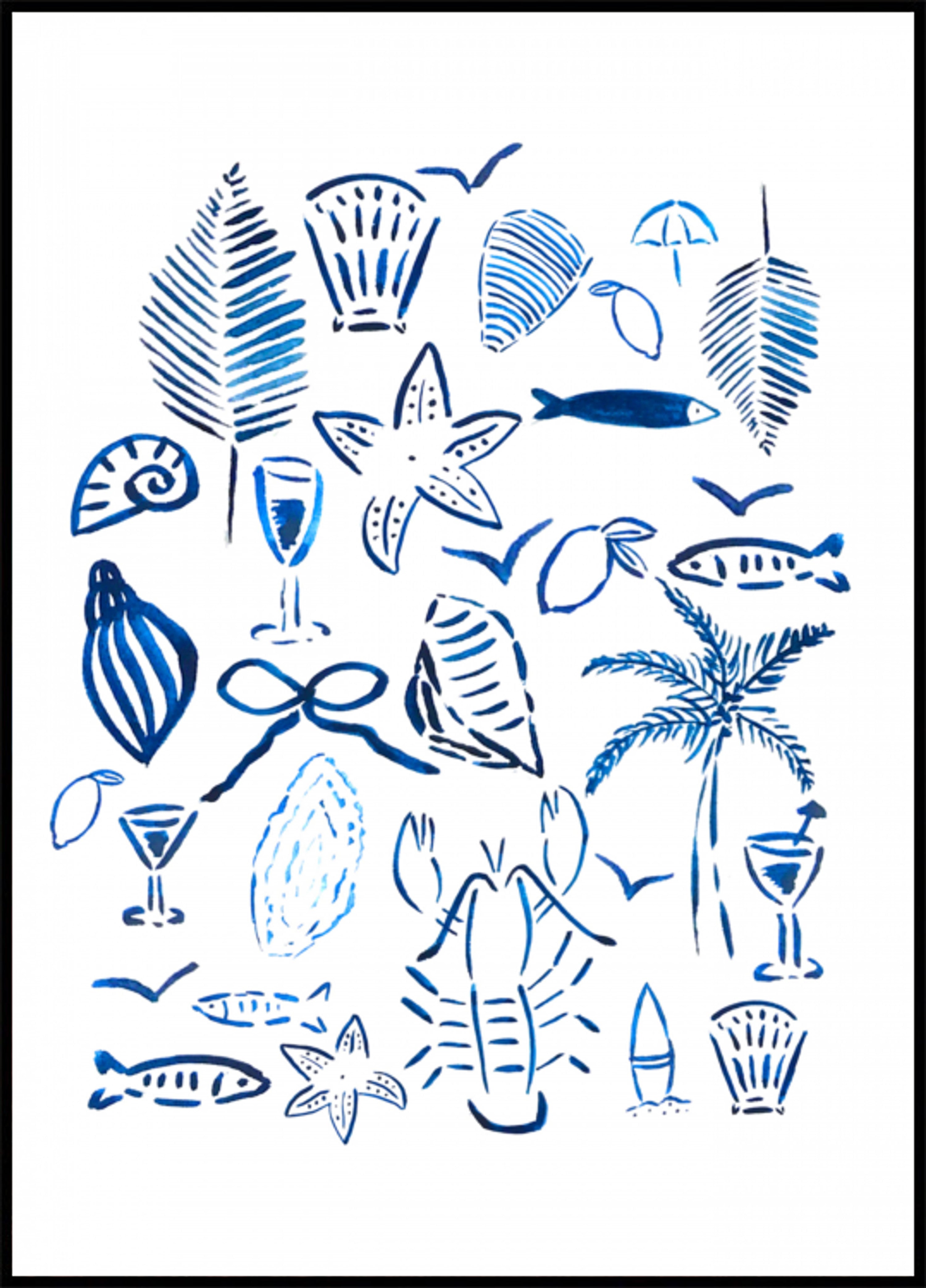Blauwe kustelementen