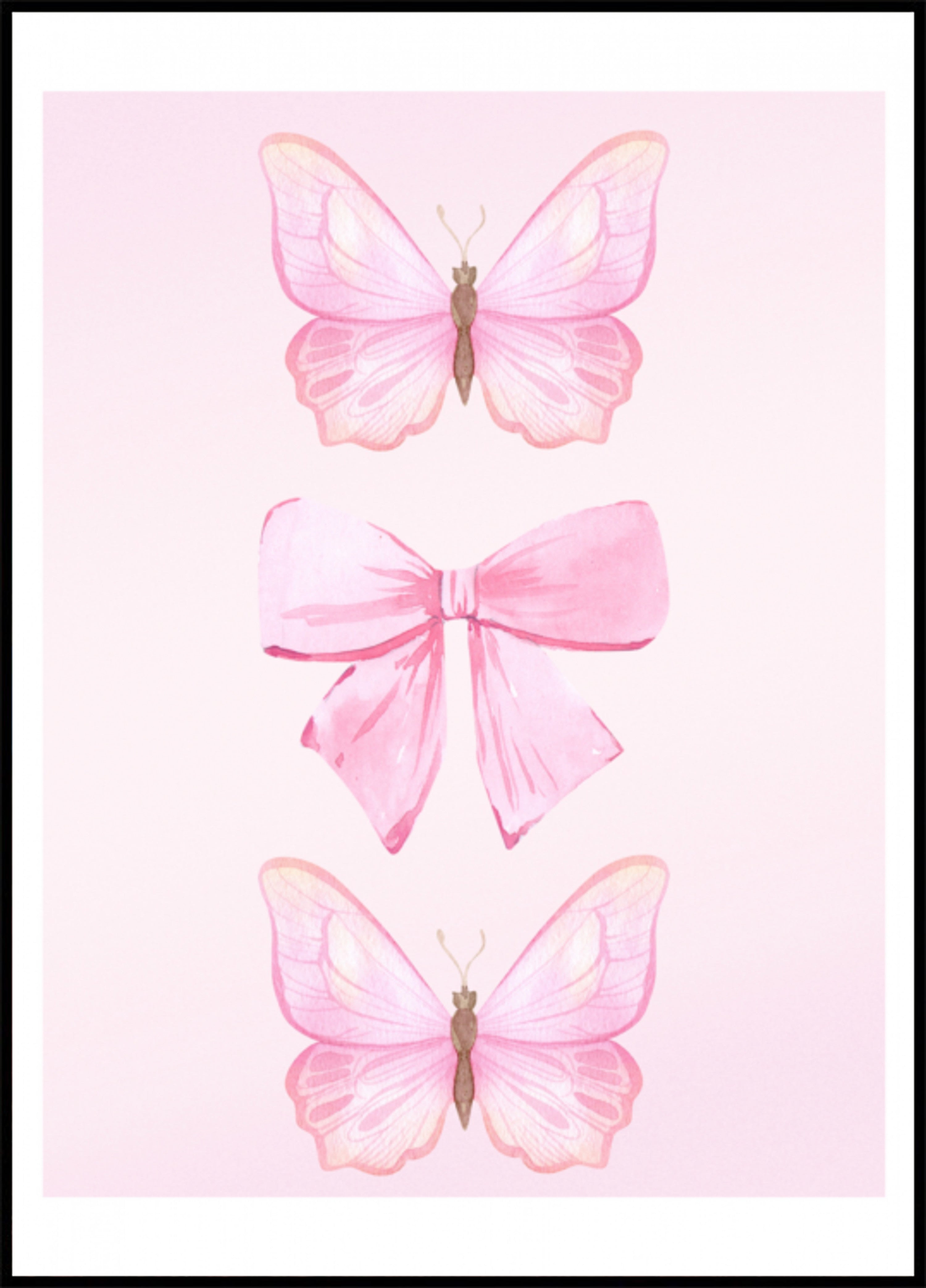 Roze vlinders en boog