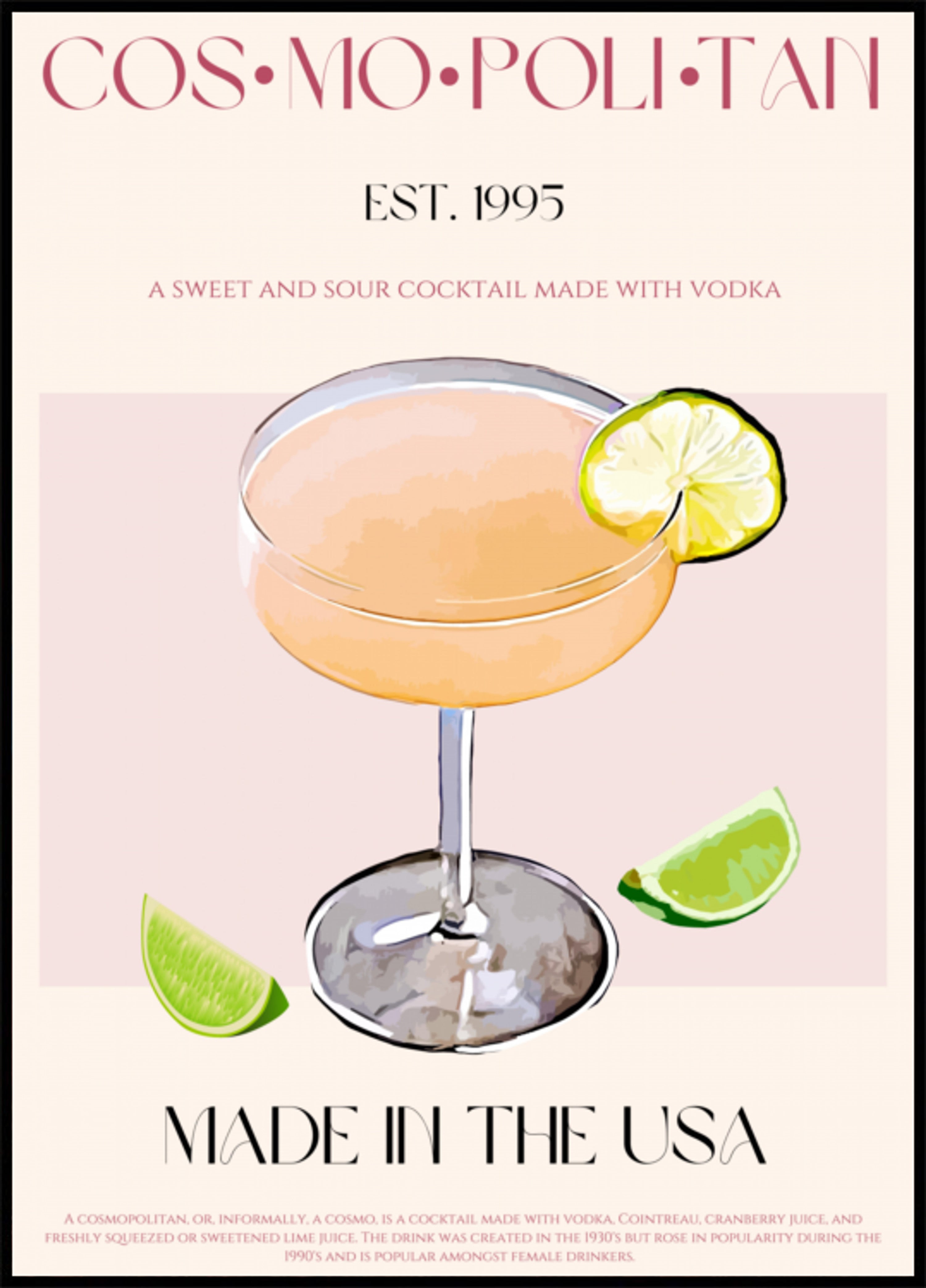 Kosmopolitische Cocktail Met Limoen