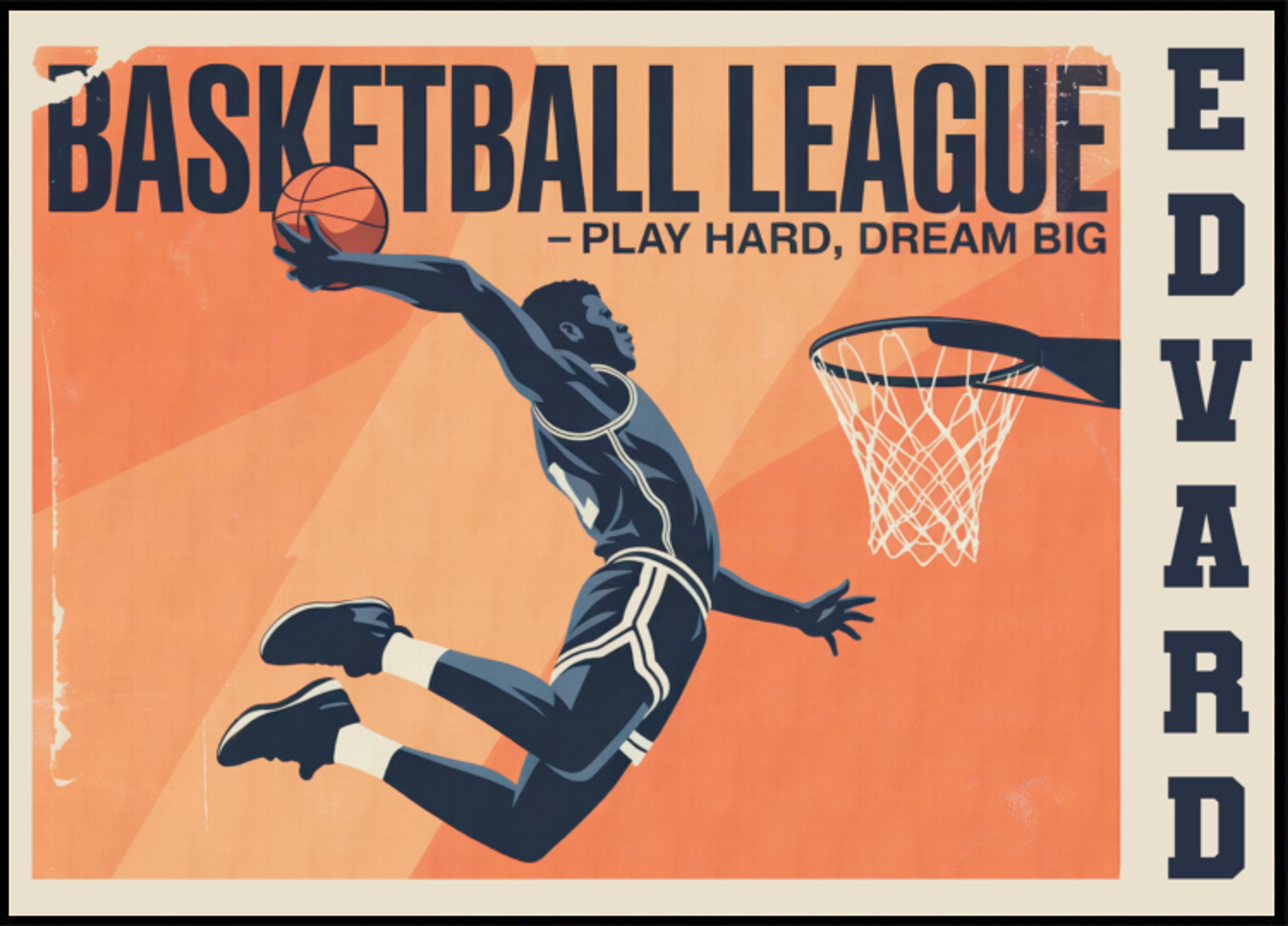 Vintage basketbalspelposter