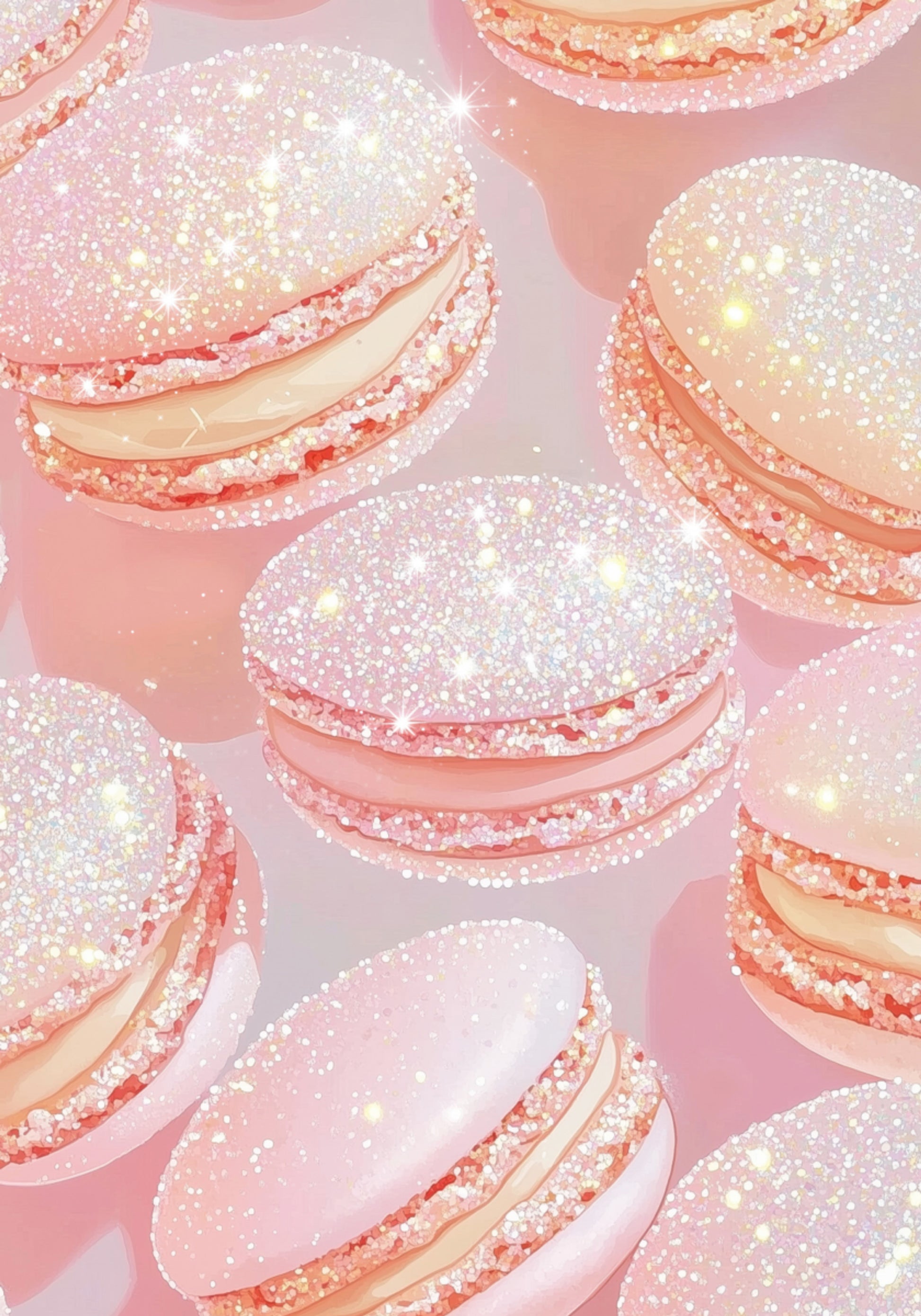 Glinsterende roze macarons