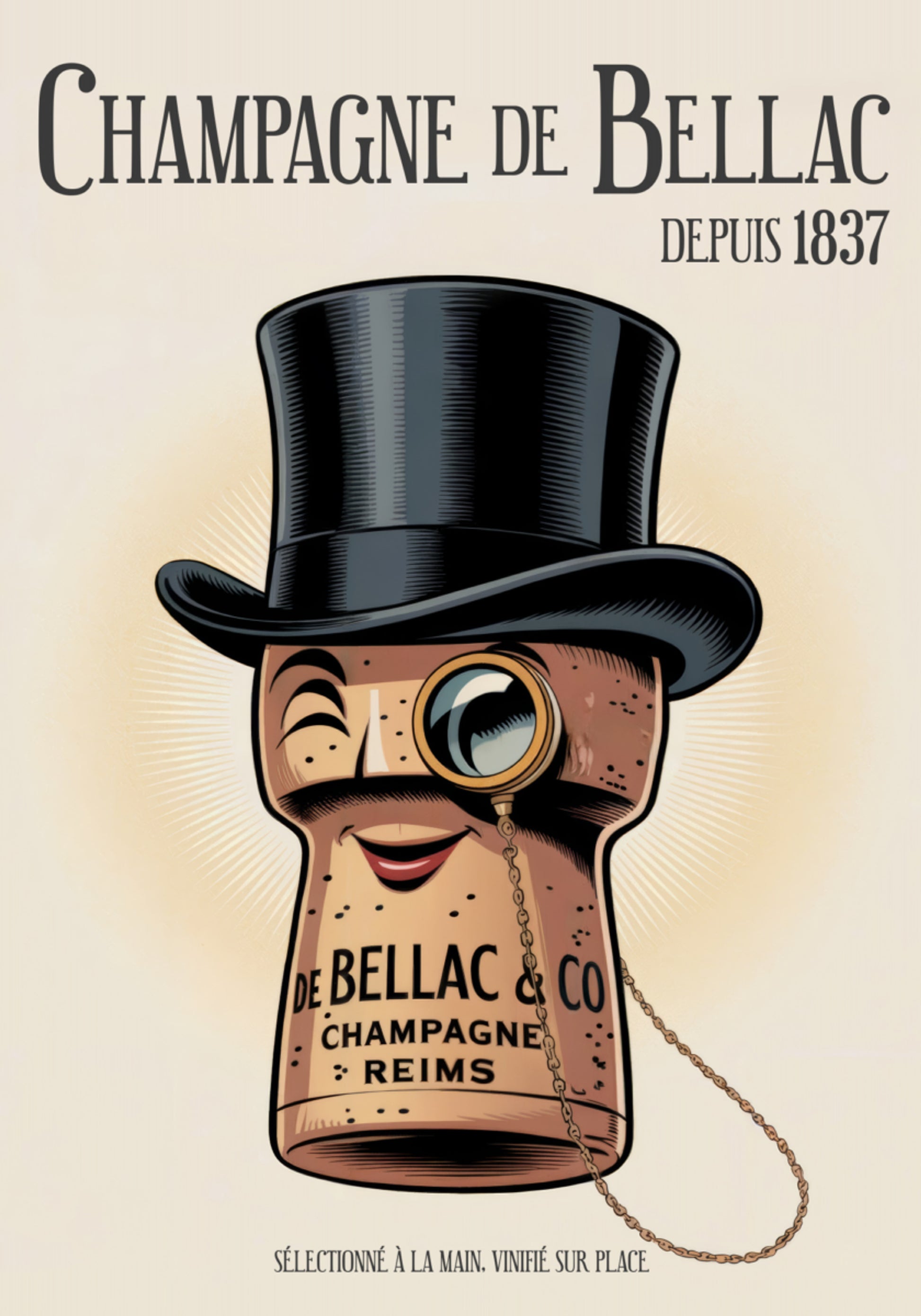 Elegant champagnekurkkarakter