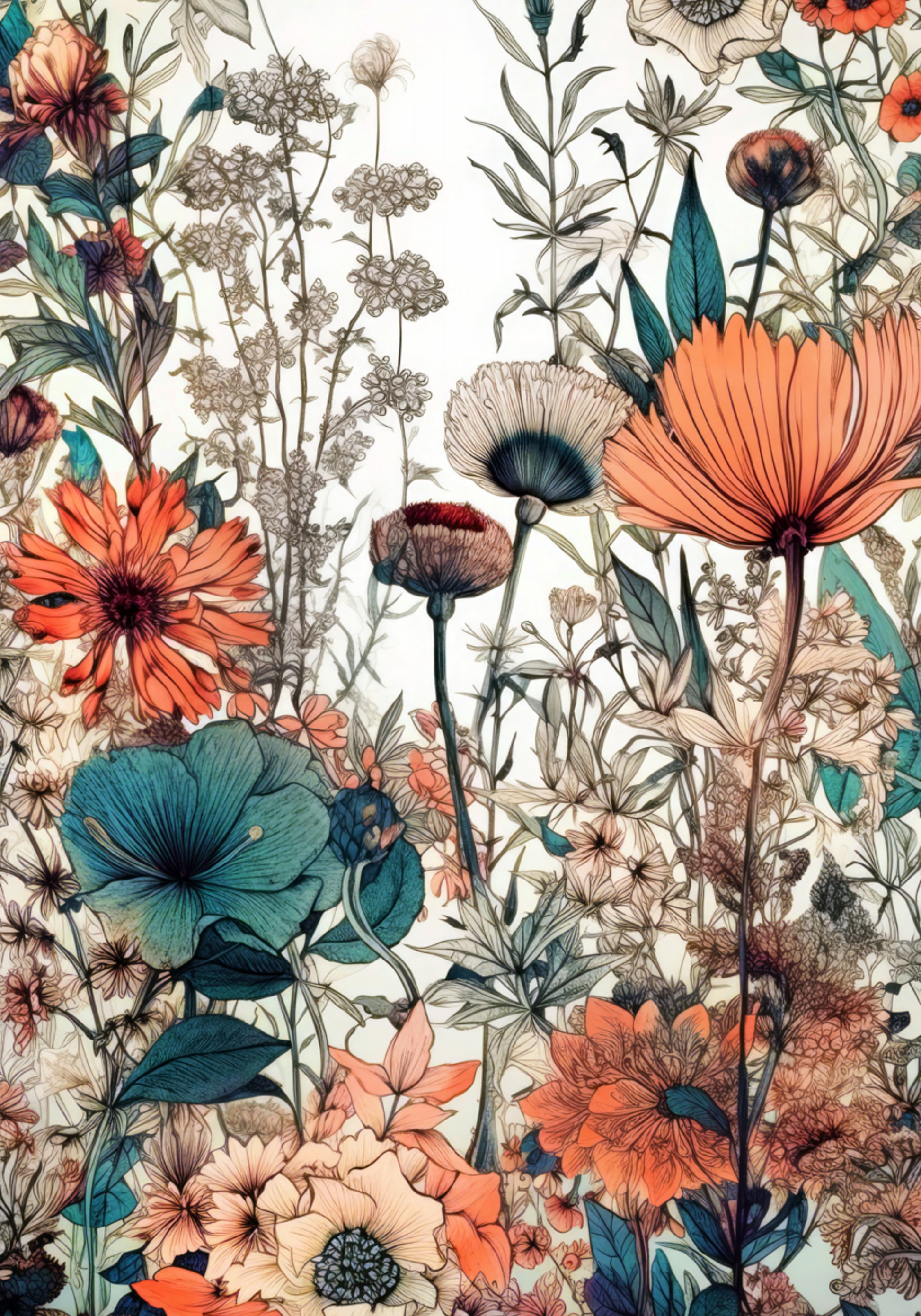 Vintage bloementuin