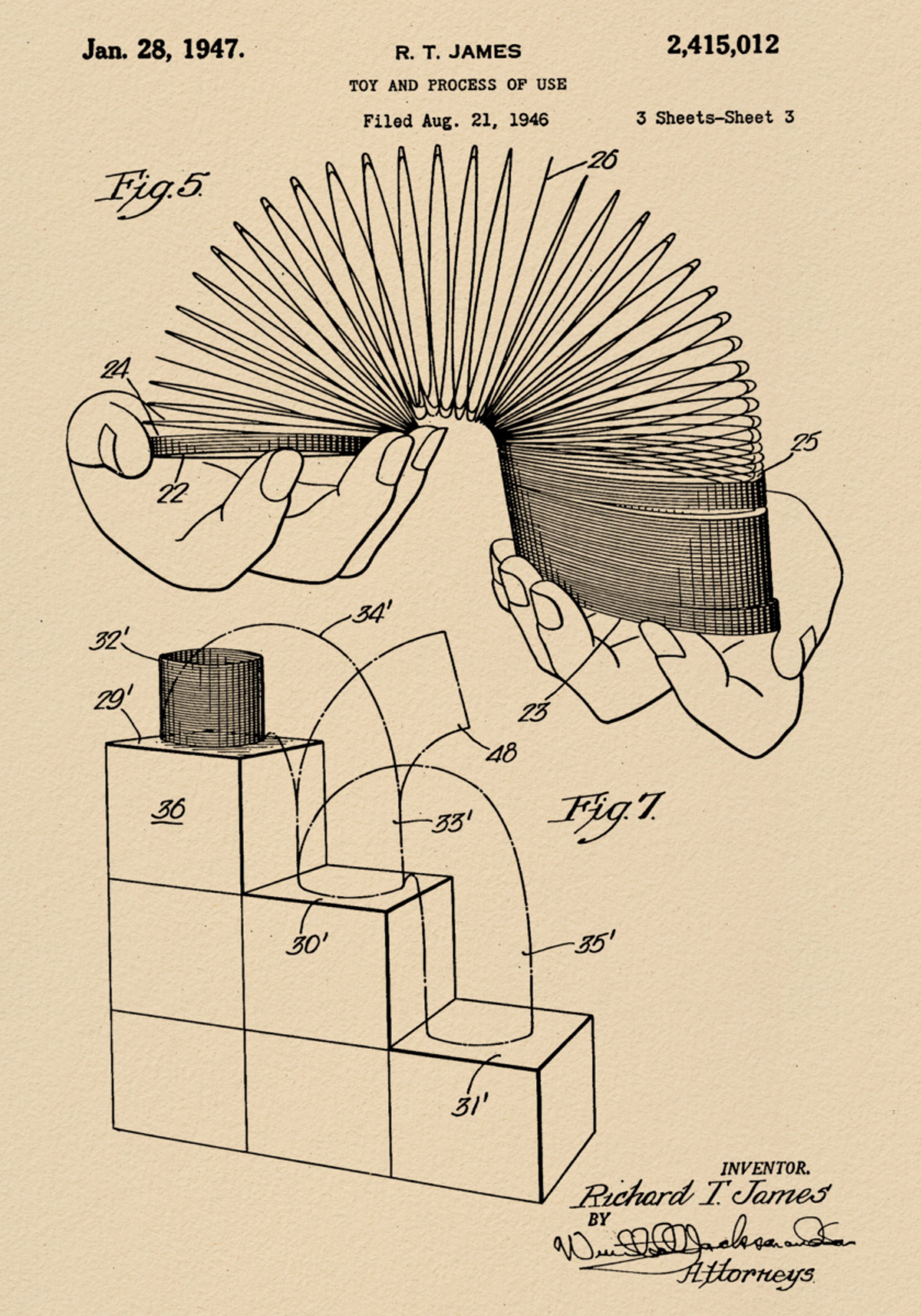 Patent voor opgerolde veer speelgoed