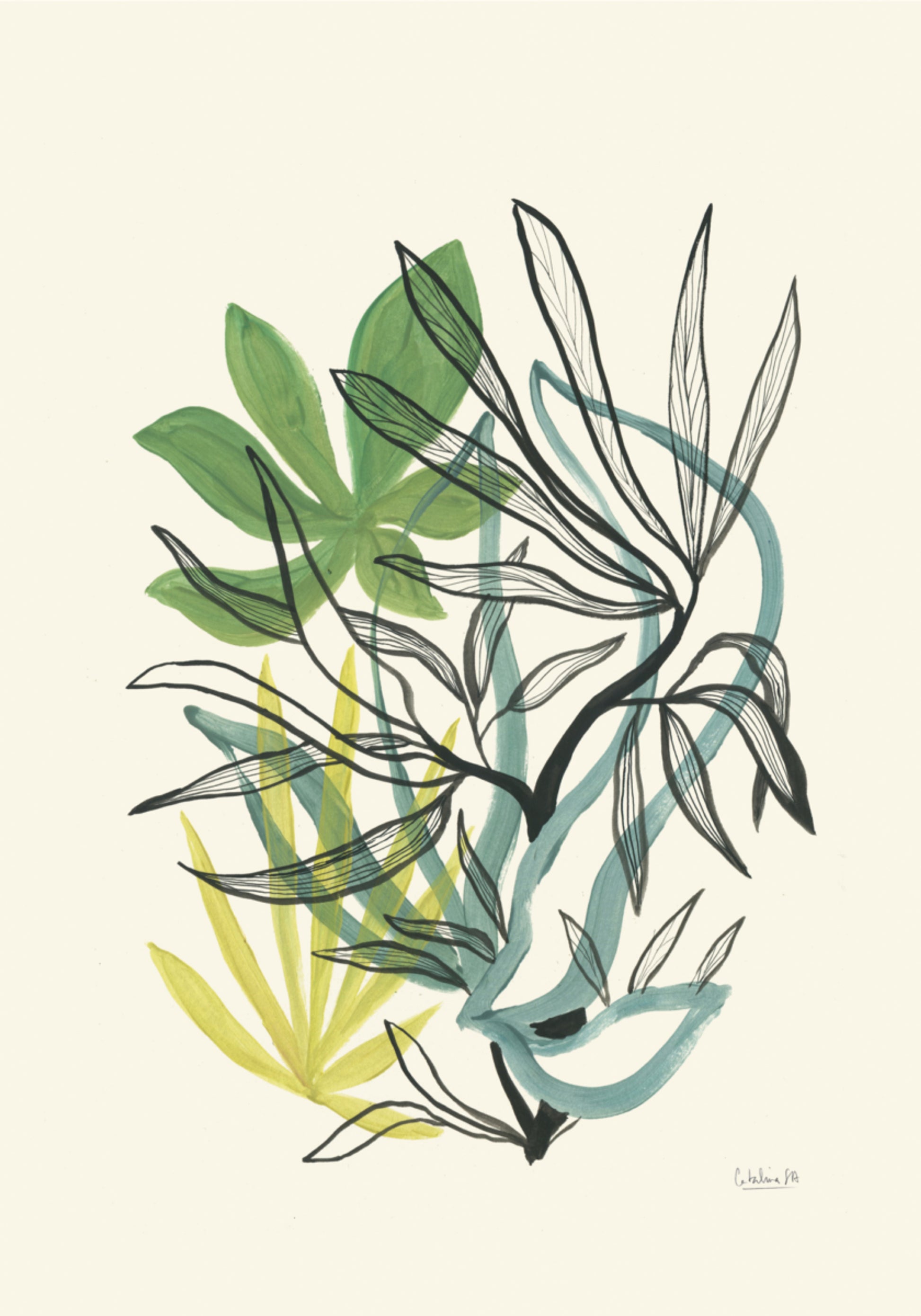 Vloeiende botanische greens