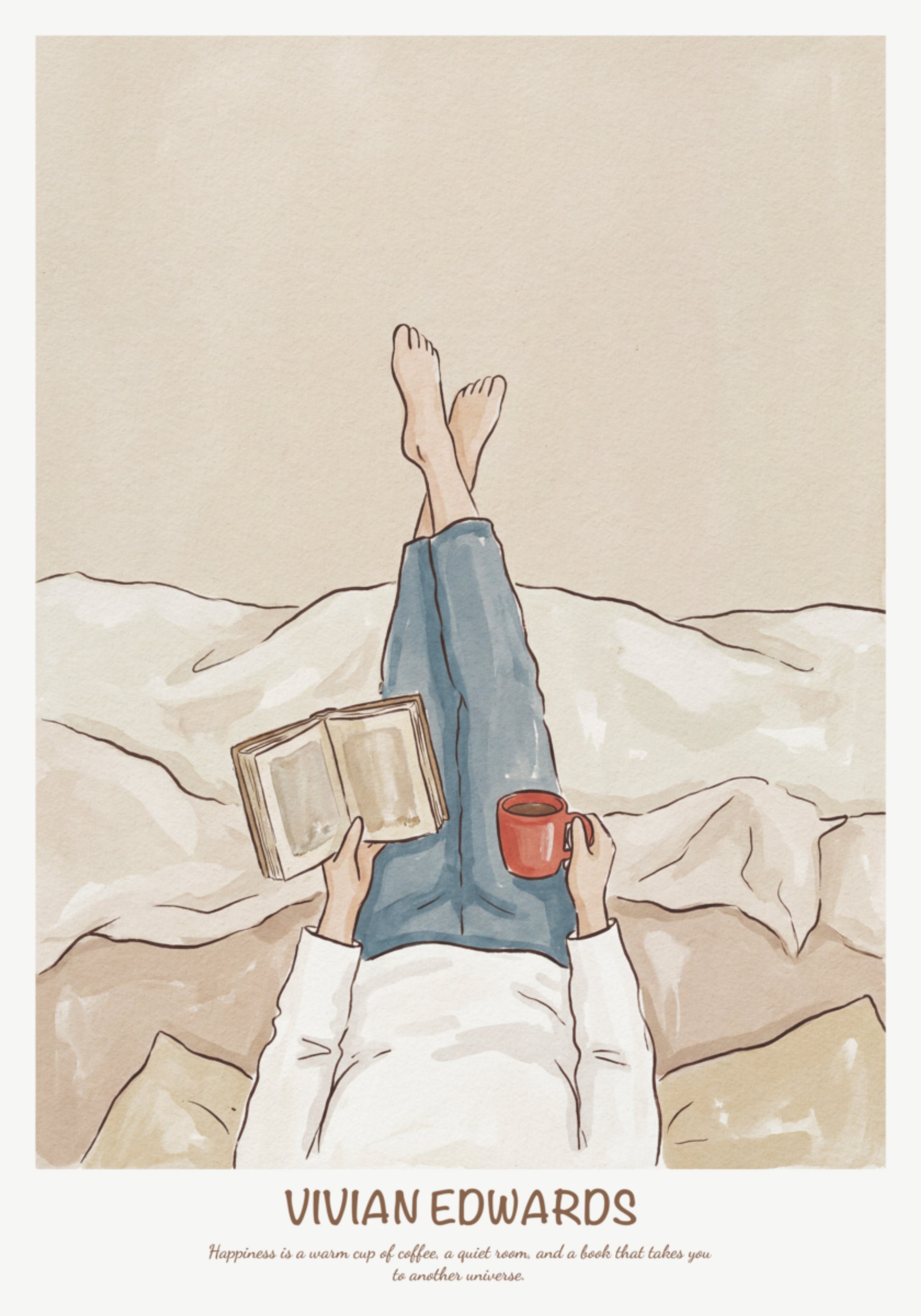 Koffie en lezenIllustratie