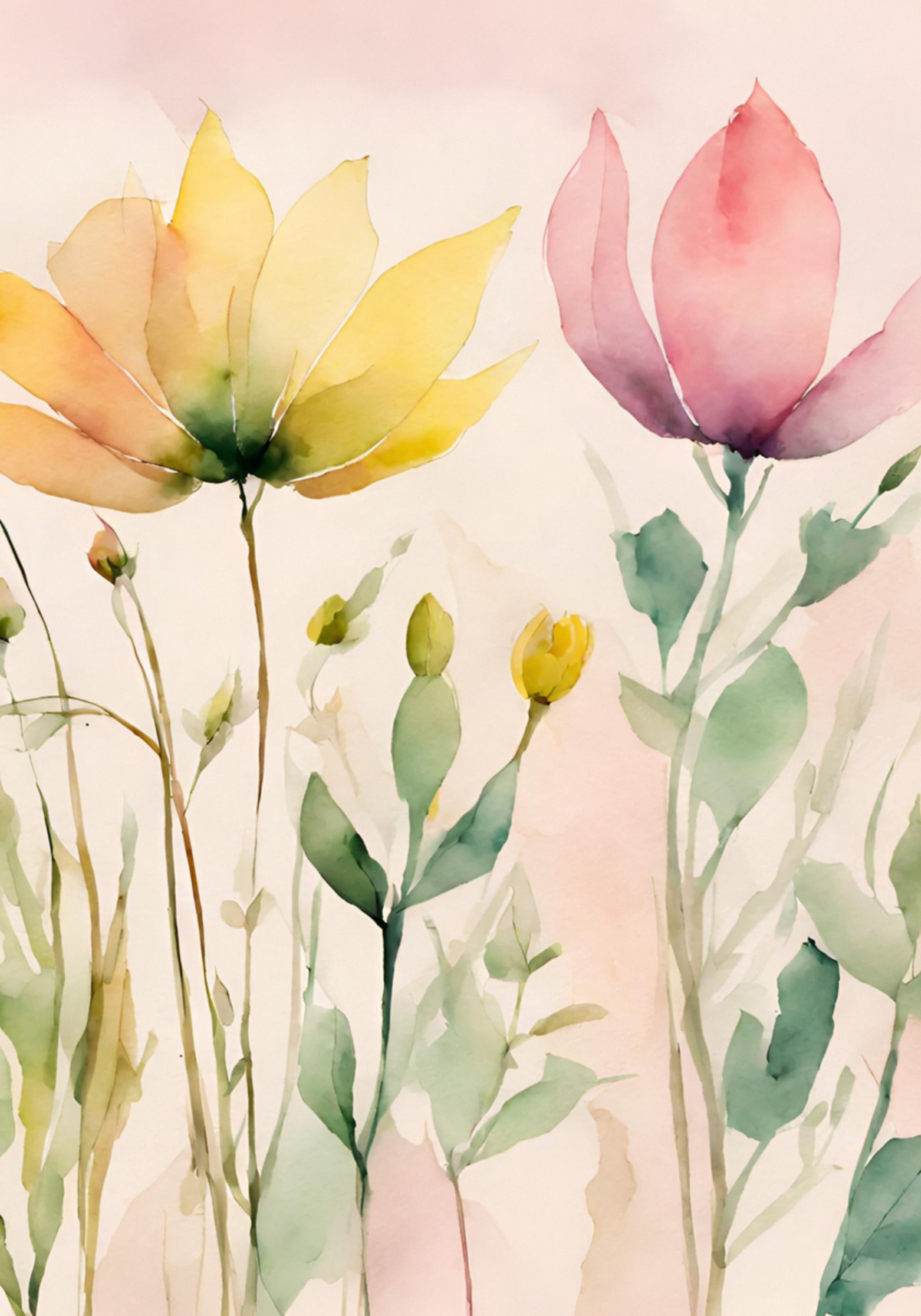 Zachte aquarelbloemen