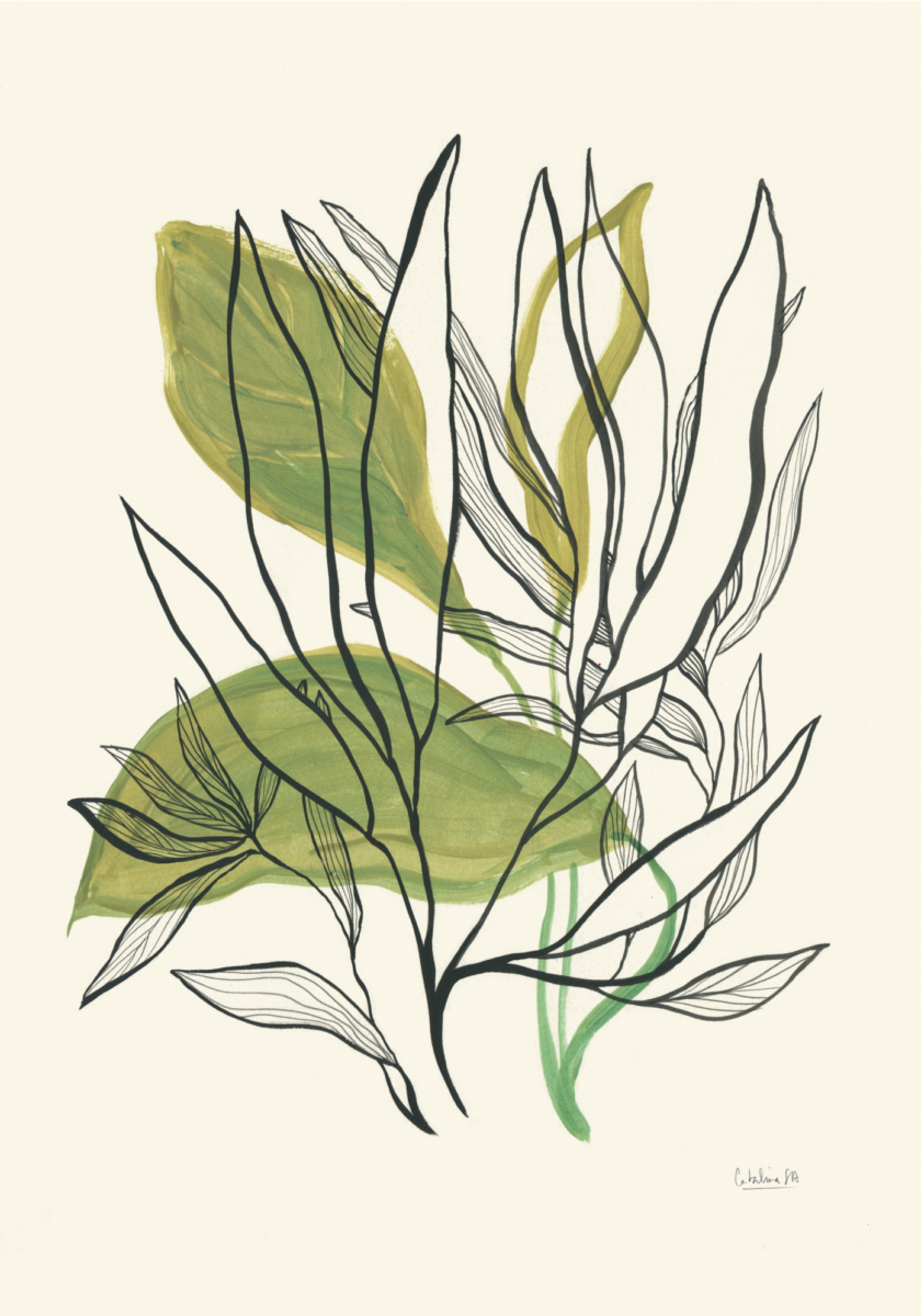 Moderne botanische bladeren