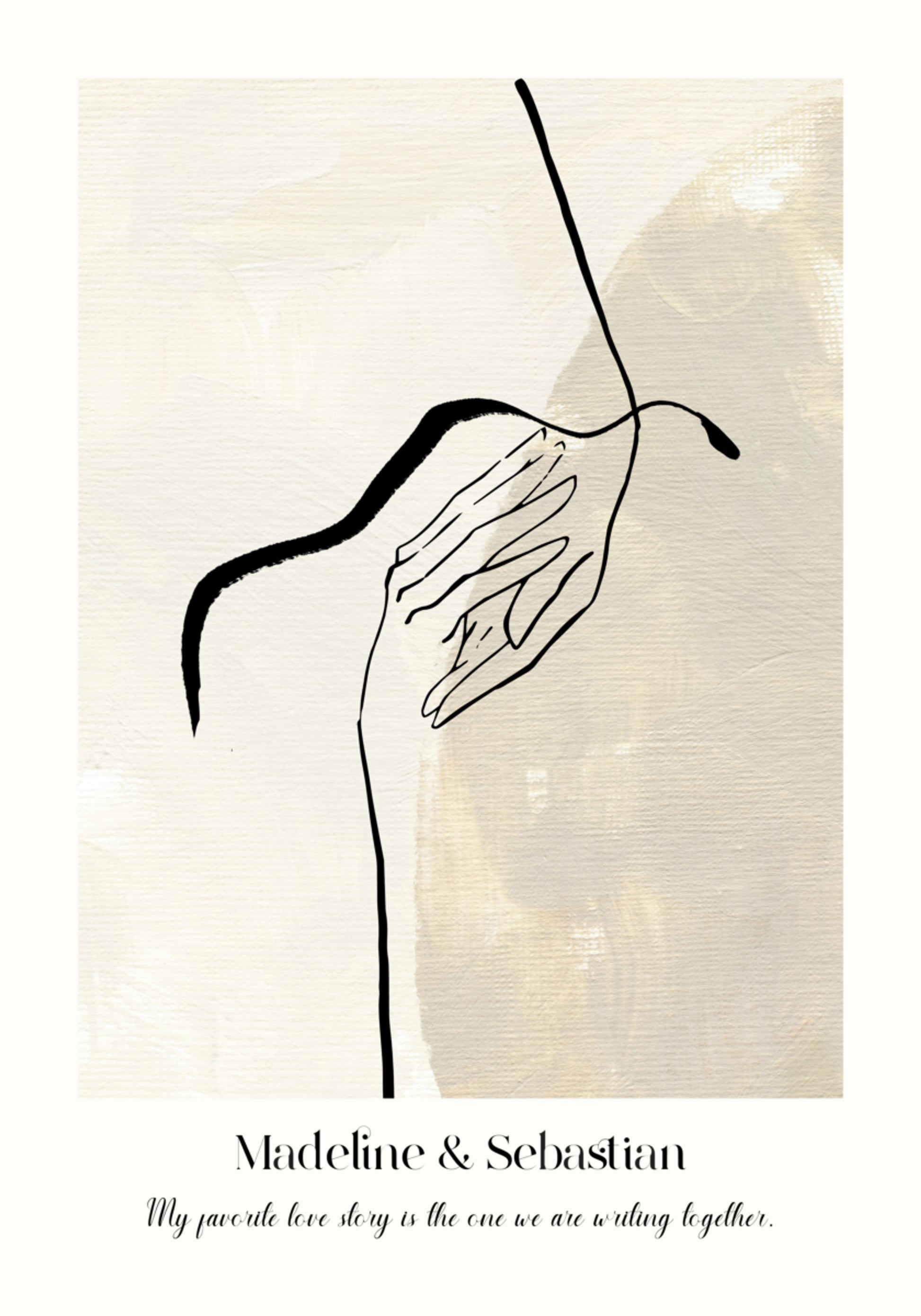 Minimalistische abstracte liefdeslijn kunstposter