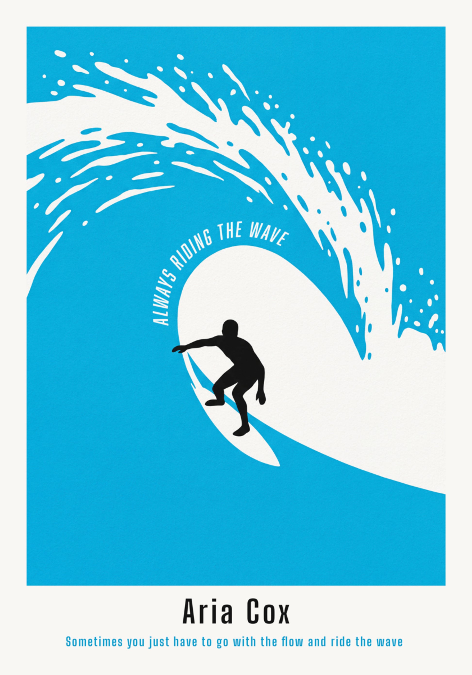 Niet-persoonlijke surferposter van een golf