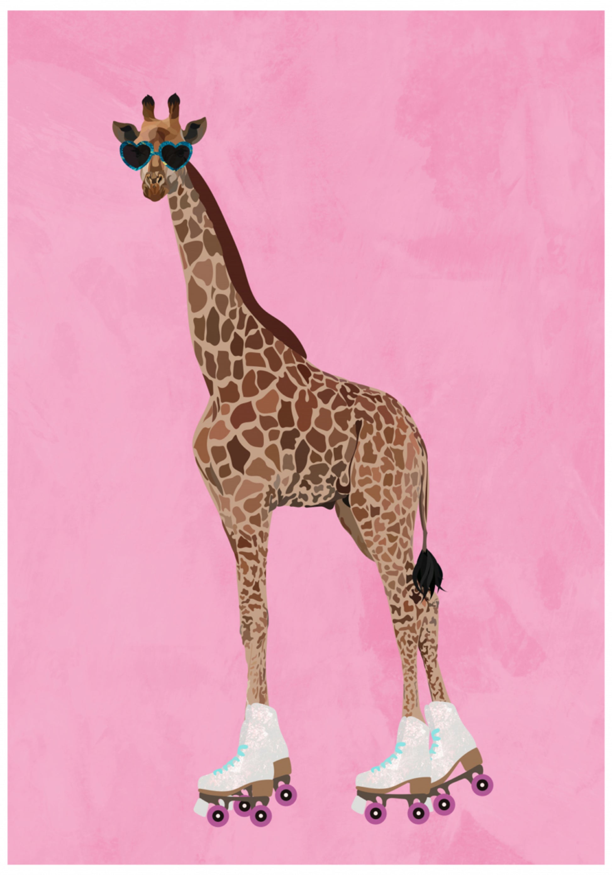 Coole giraffe rolschaatsen