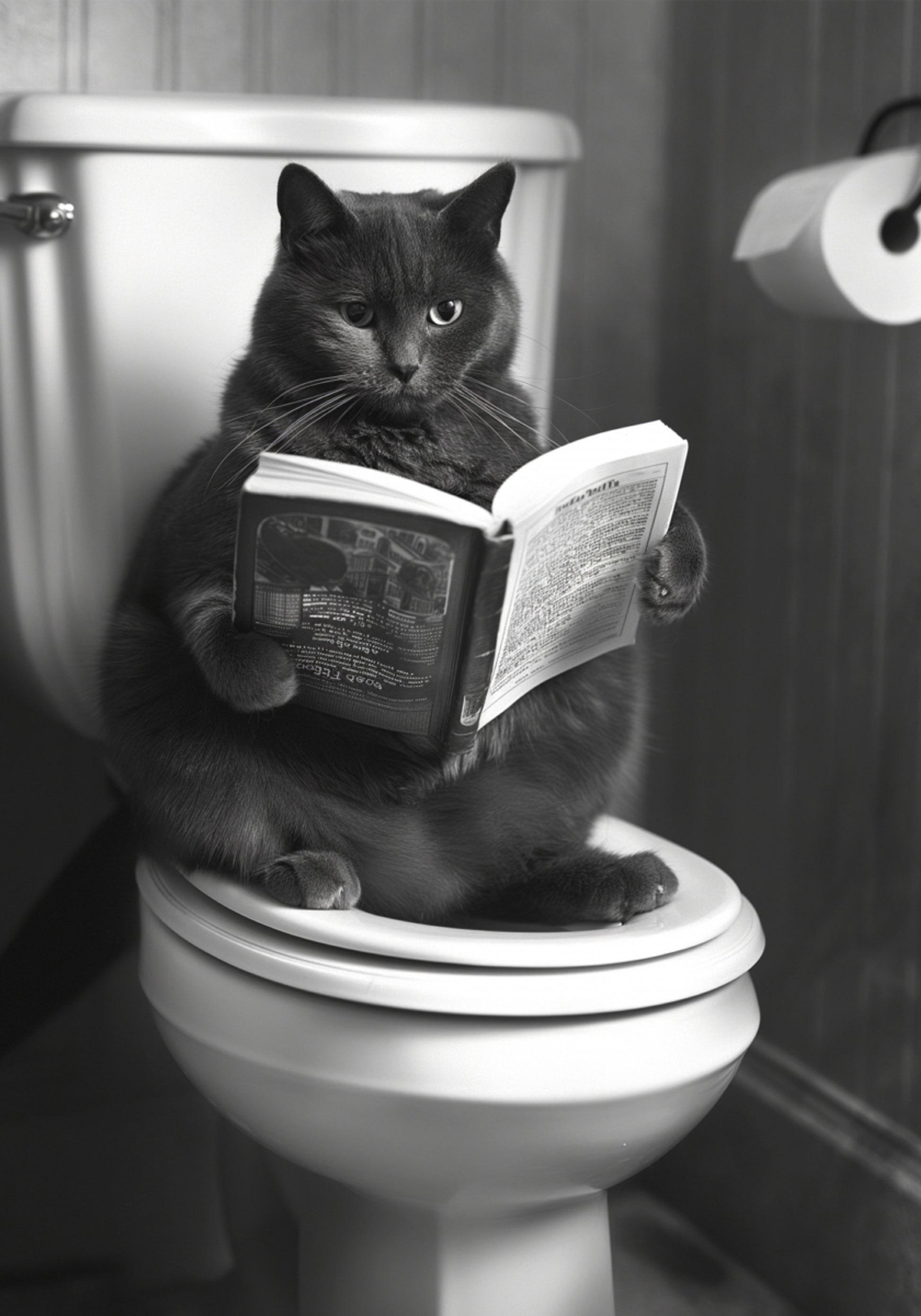 Plus Size Kitty op het toilet