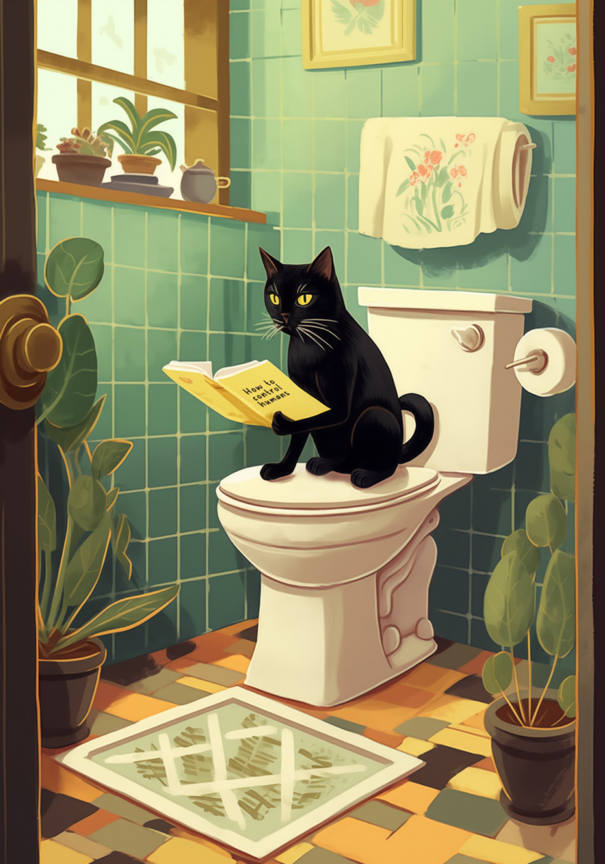 Ondeugende kattenbadkamer gelezen