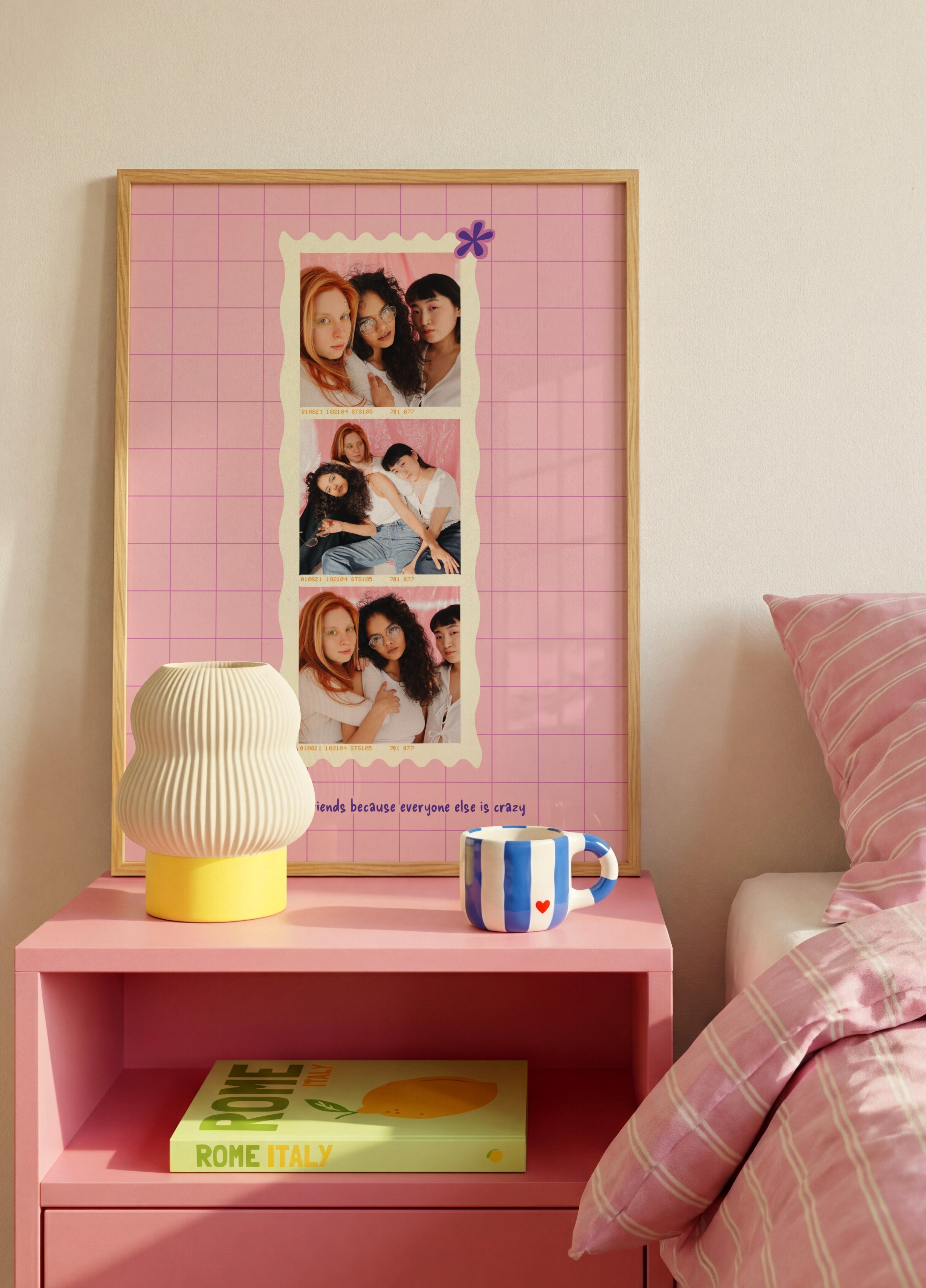 Roze Polaroid Vriendencollage