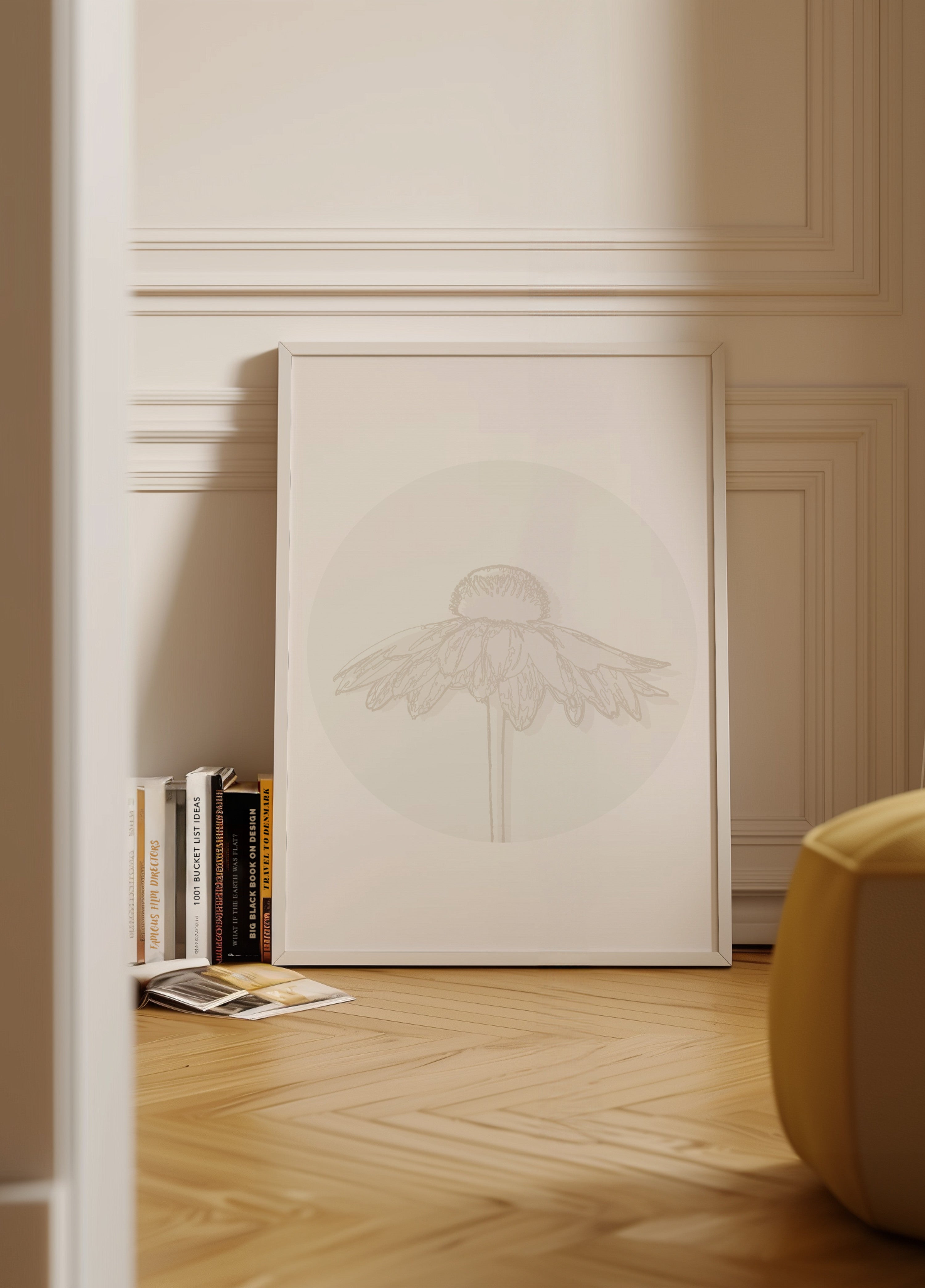 Minimalistische zonnehoedbloei