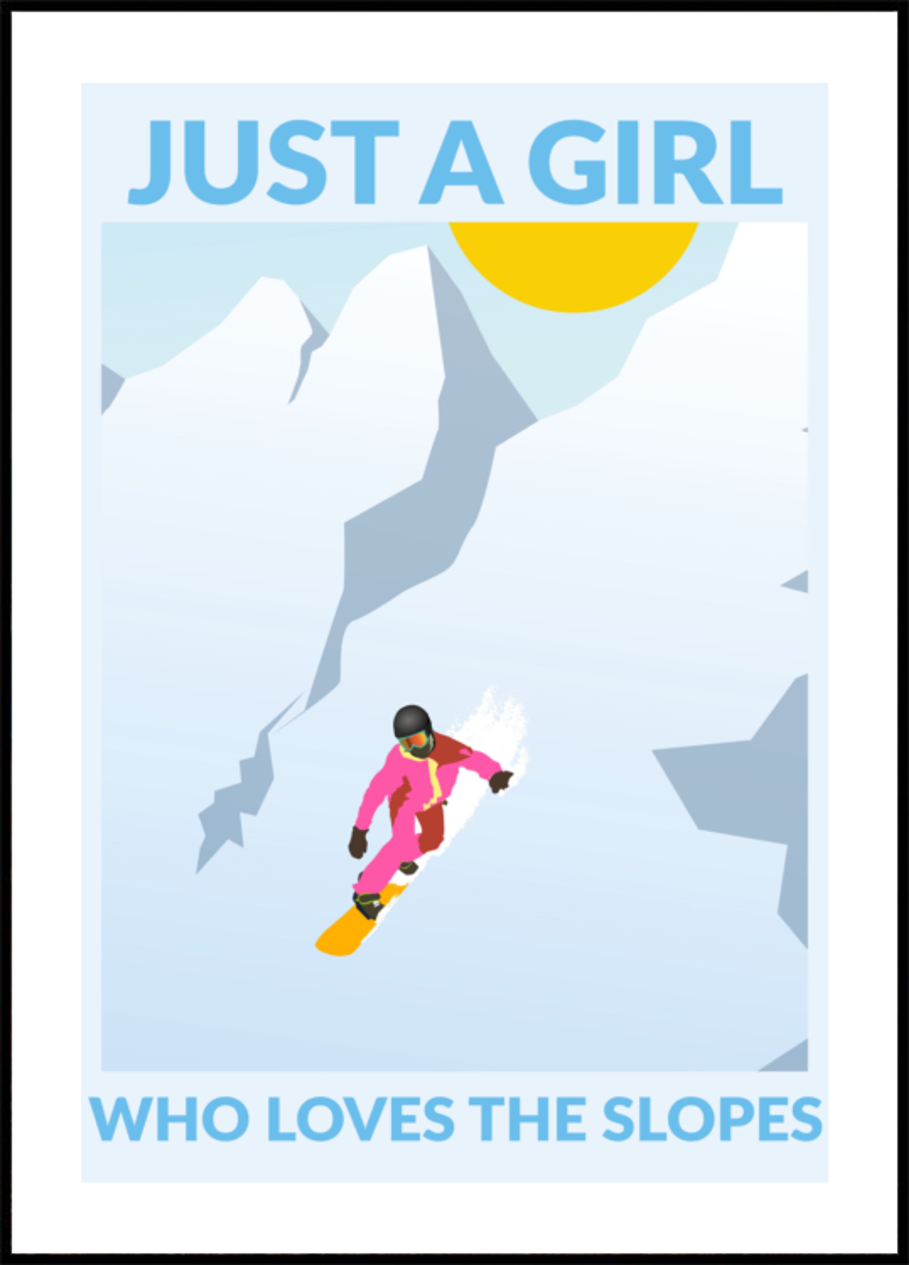 Meisje snowboarden zonnige bergen