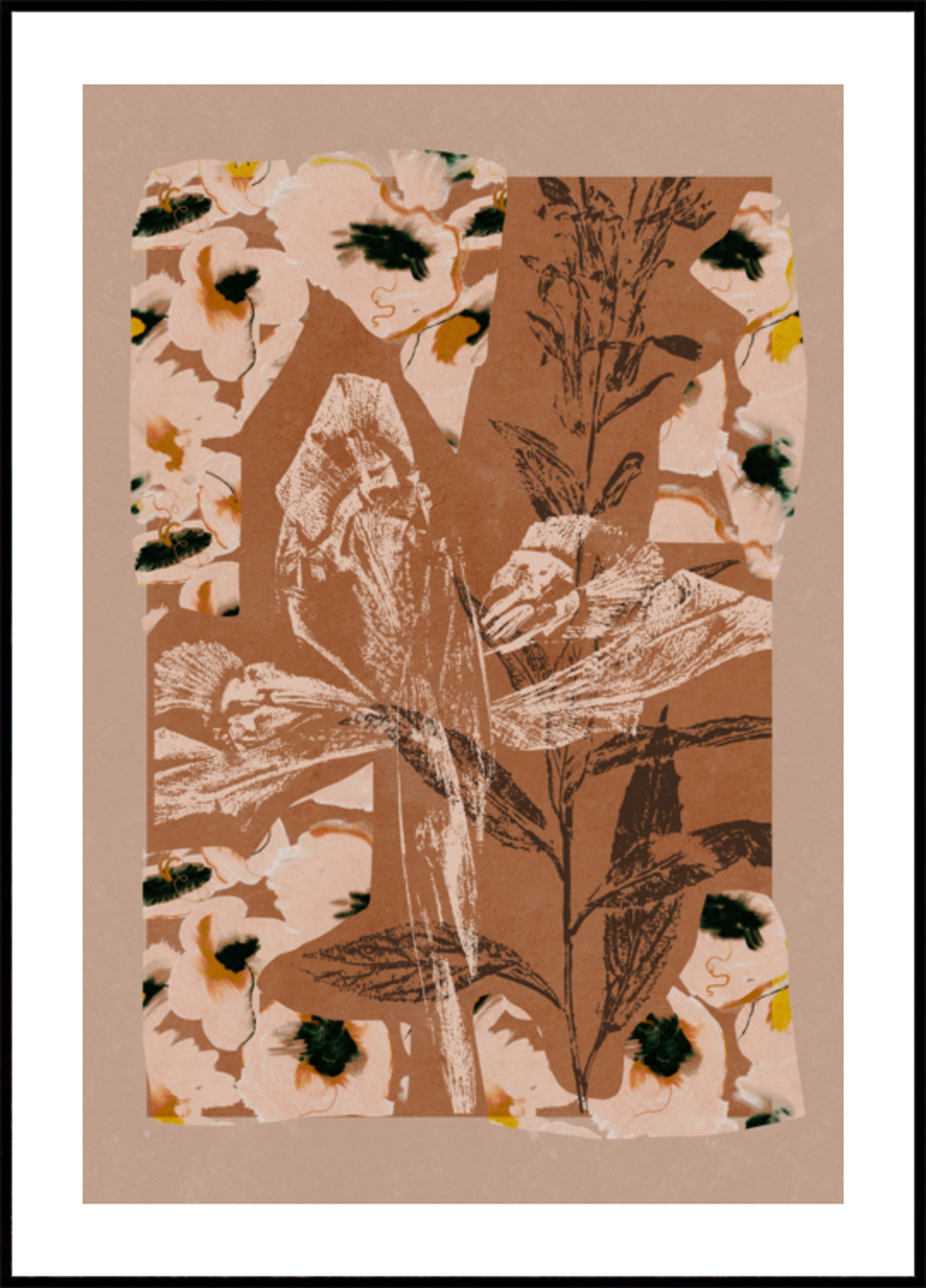 Aardse bloemencollage