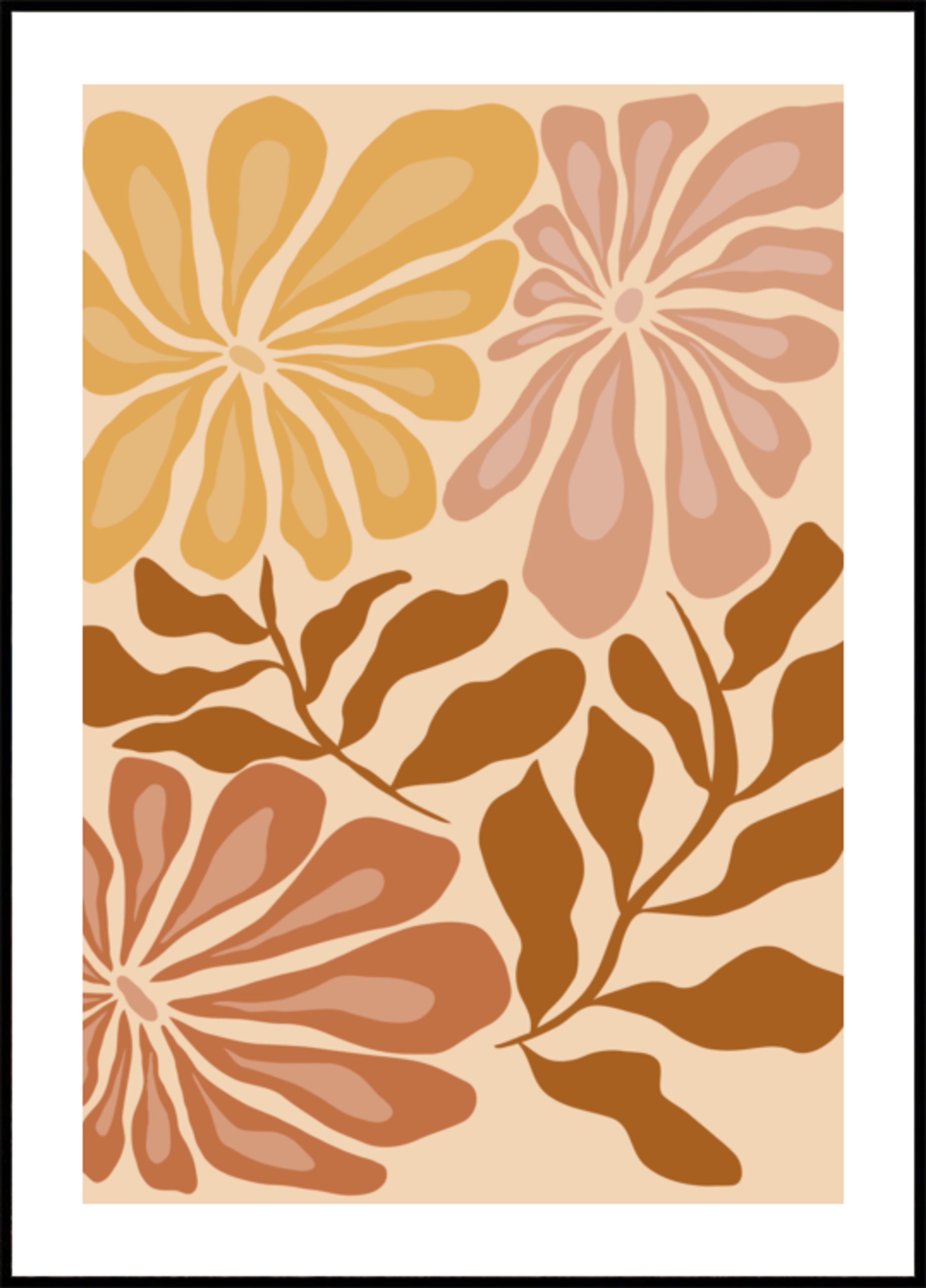 Boho bloemen aardetinten