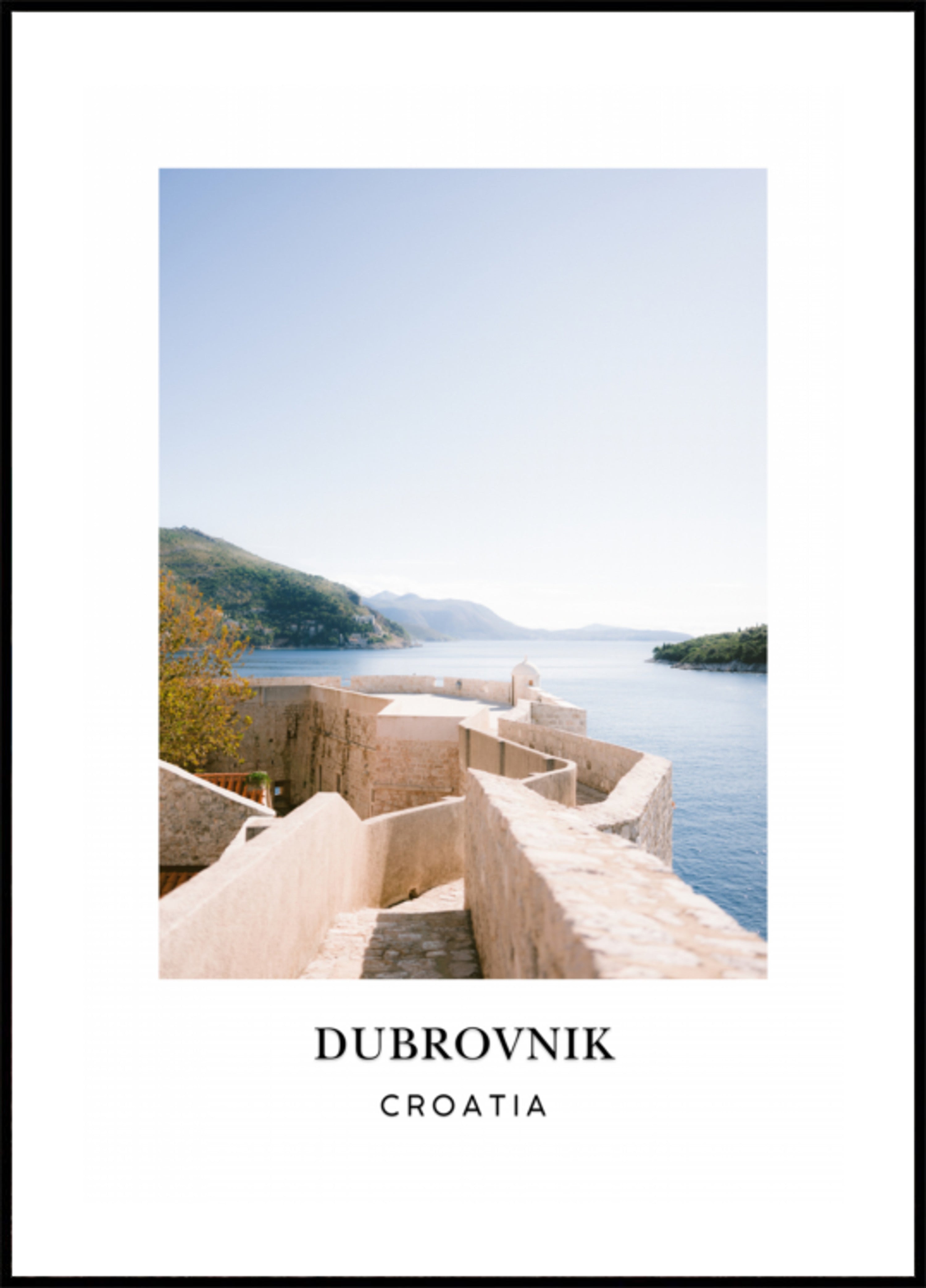 Muur van Dubrovnik Kroatië Reisposter
