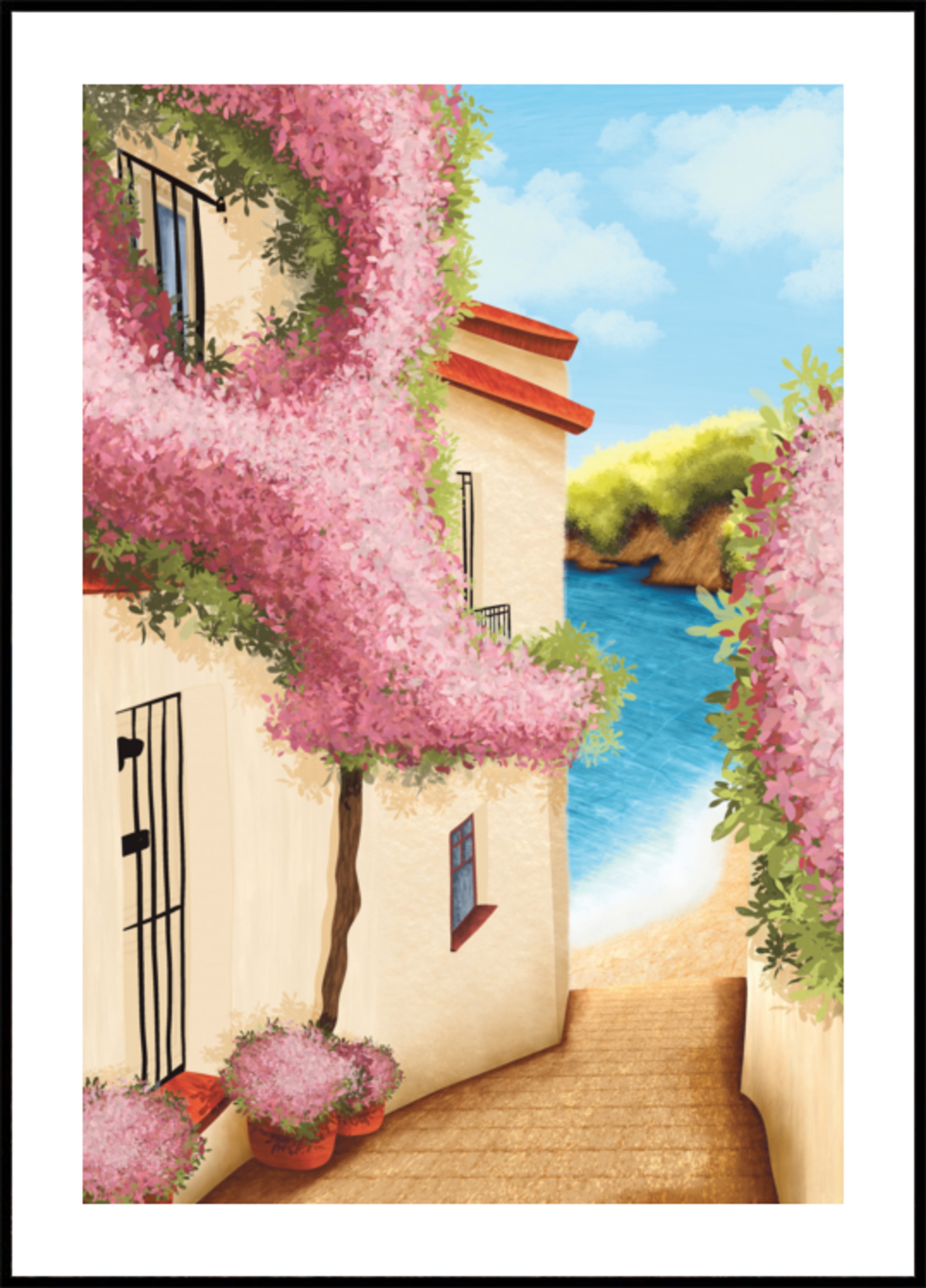 Mediterraan bloemenpad