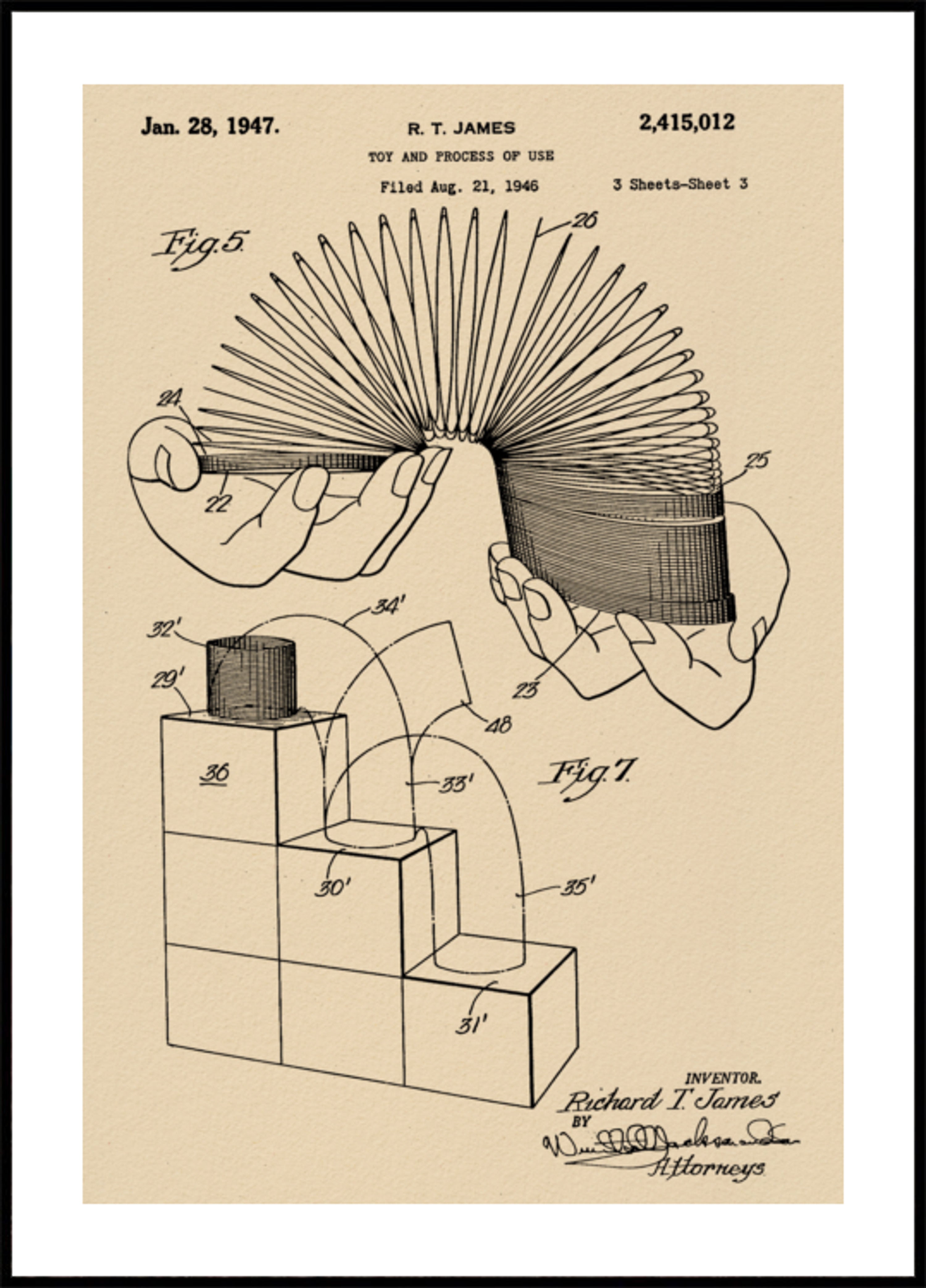 Patent voor opgerolde veer speelgoed