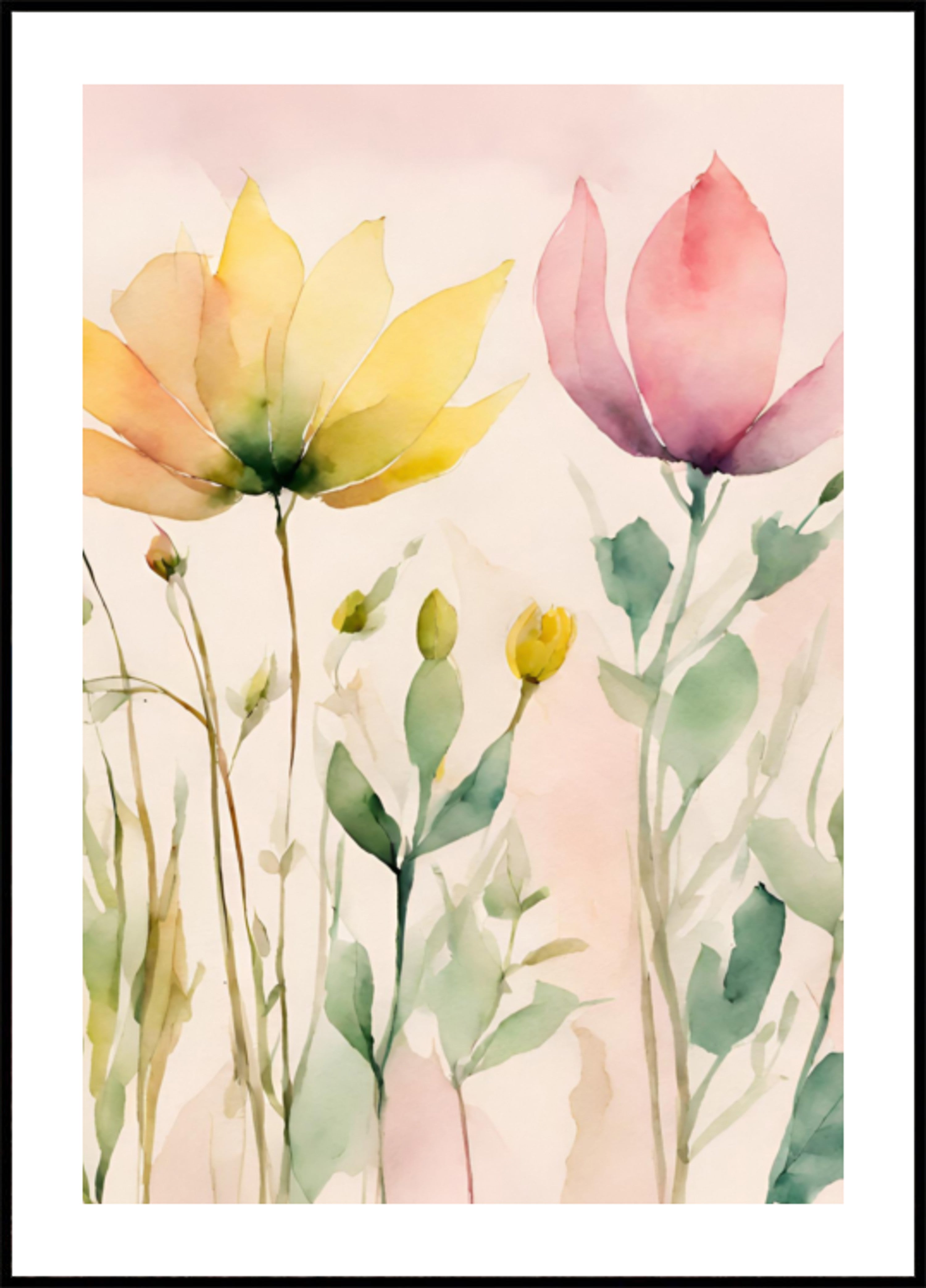 Zachte aquarelbloemen