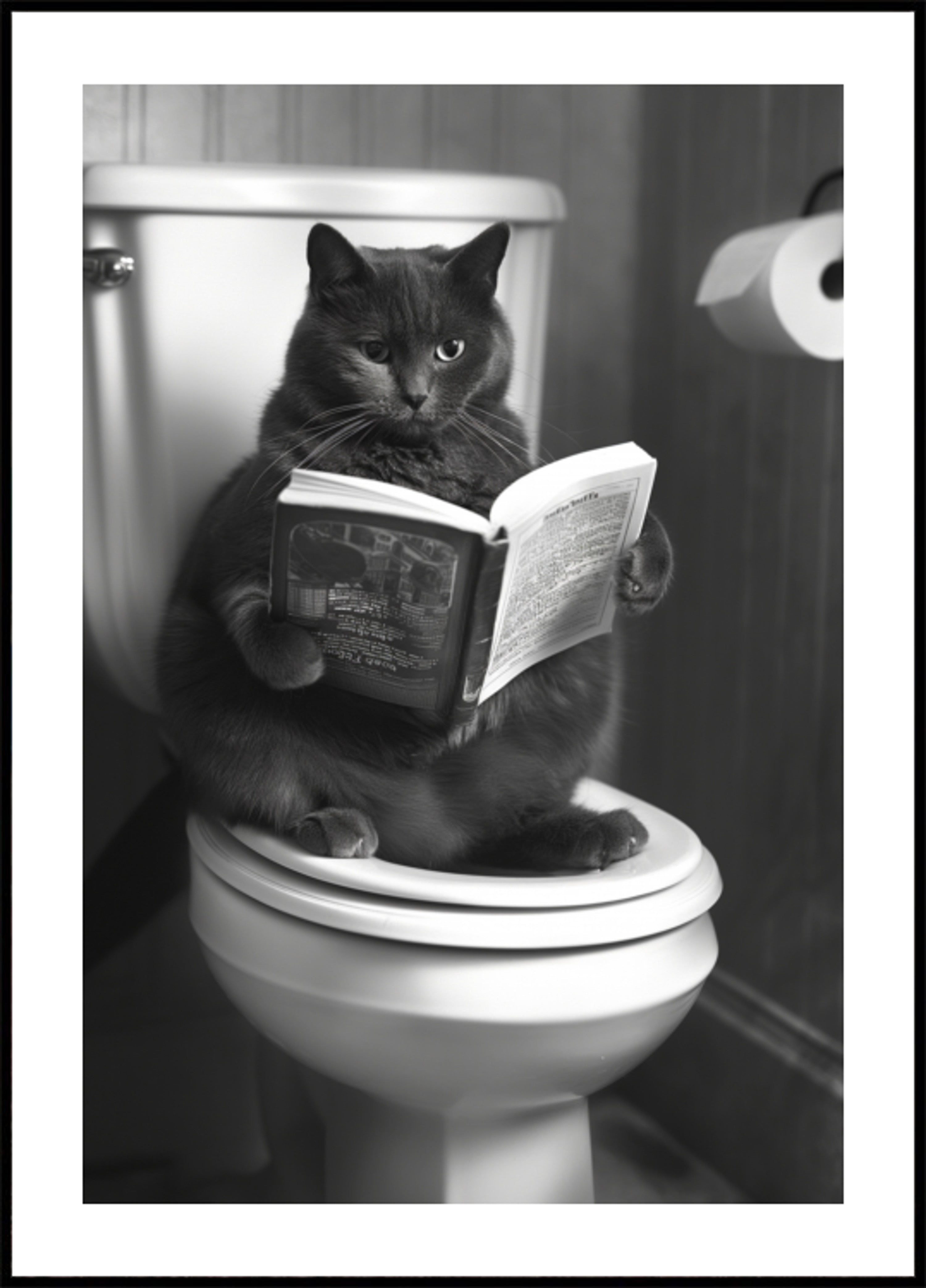 Plus Size Kitty op het toilet