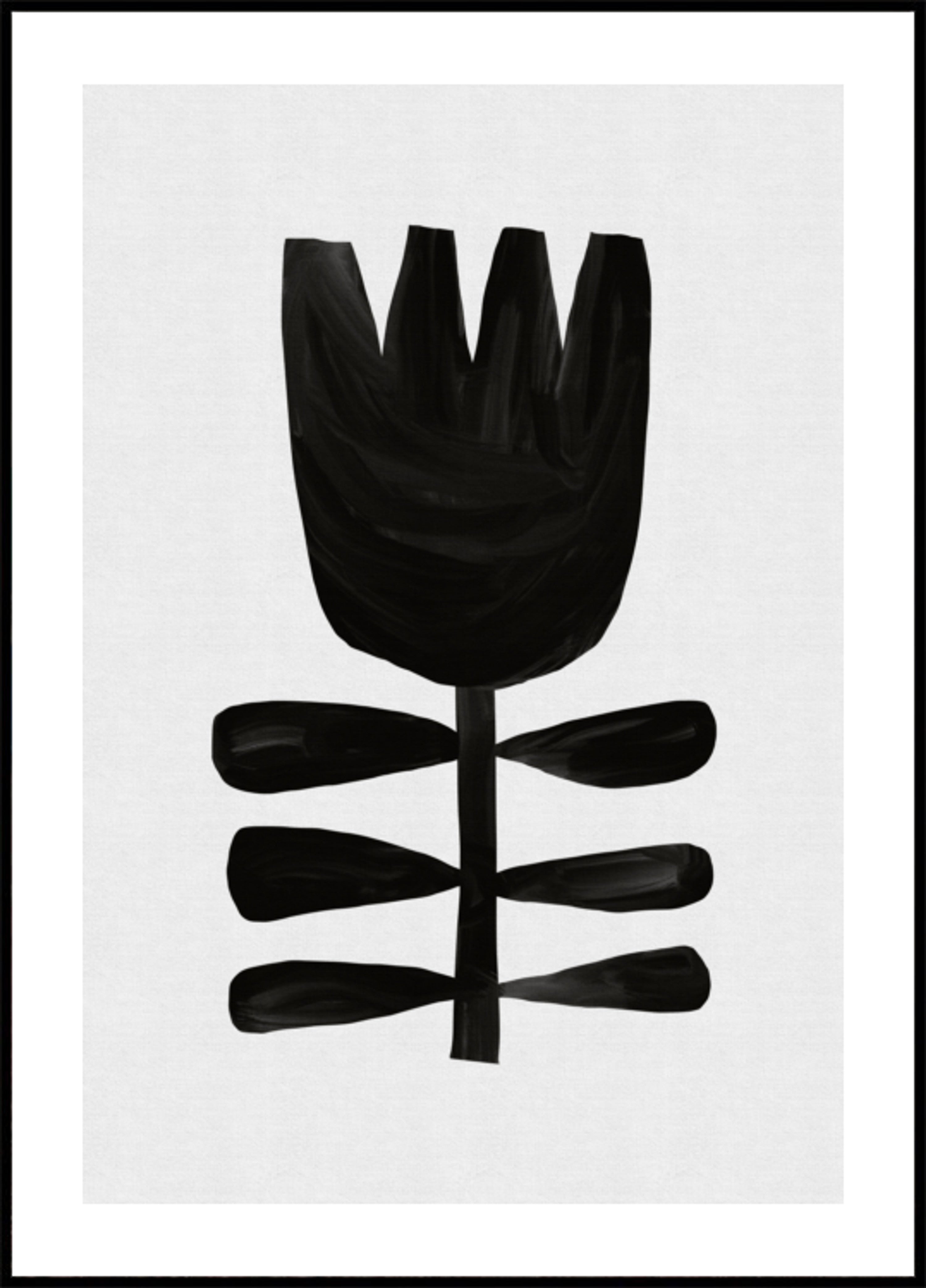 Zwarte abstracte bloem