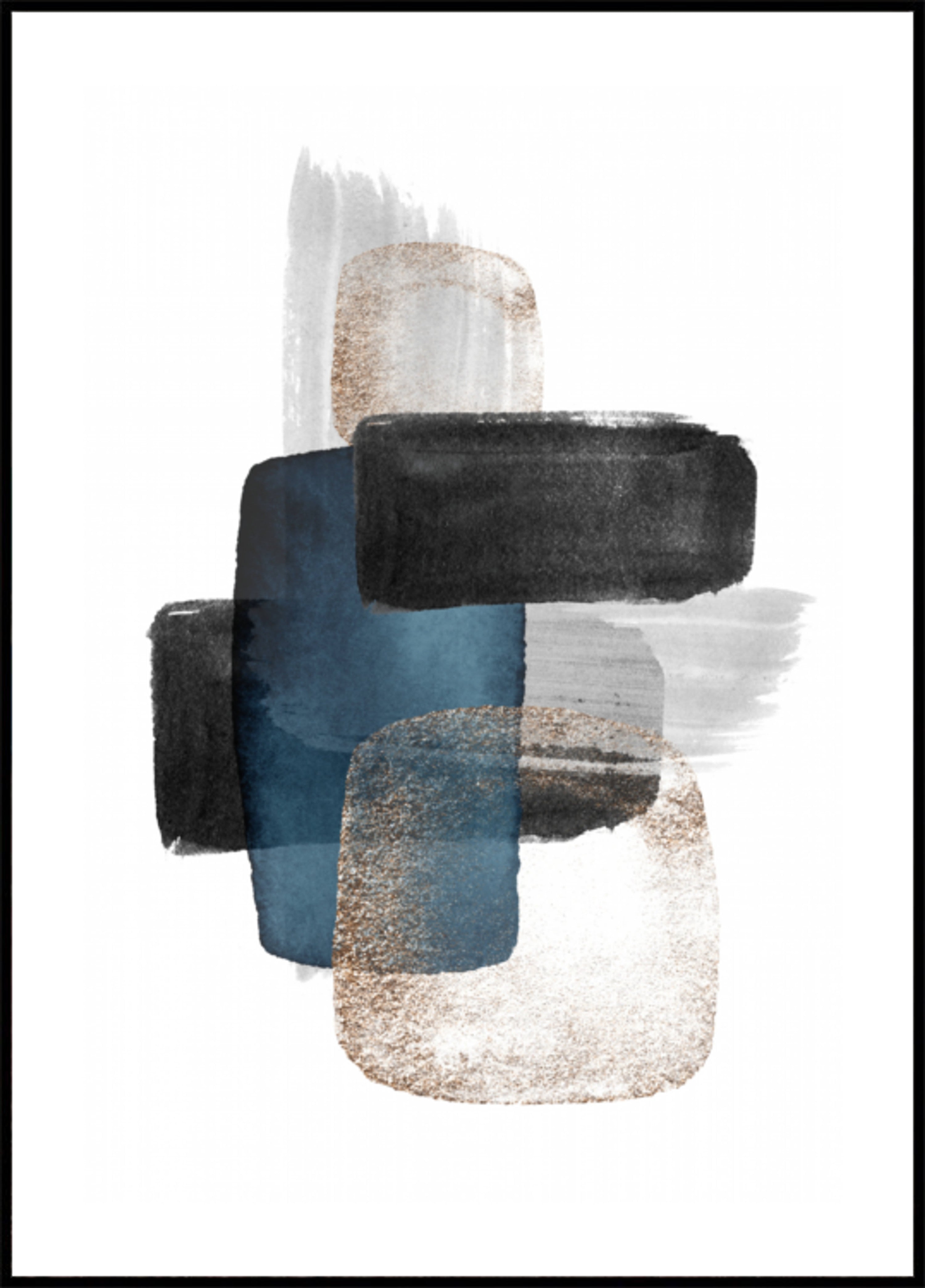 Abstracte blauwe gouden blokken