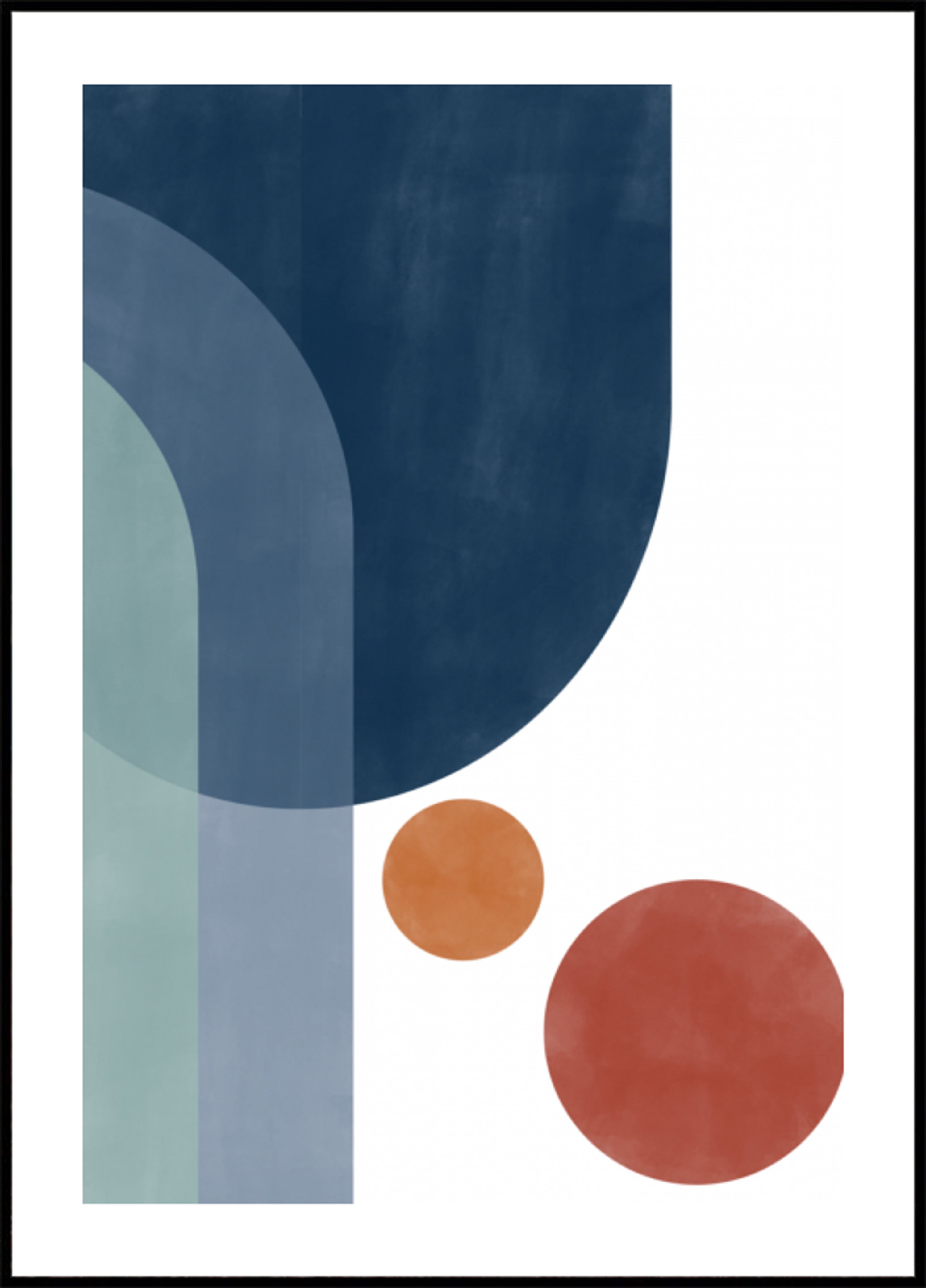 Geometrische blauw oranje samenvatting