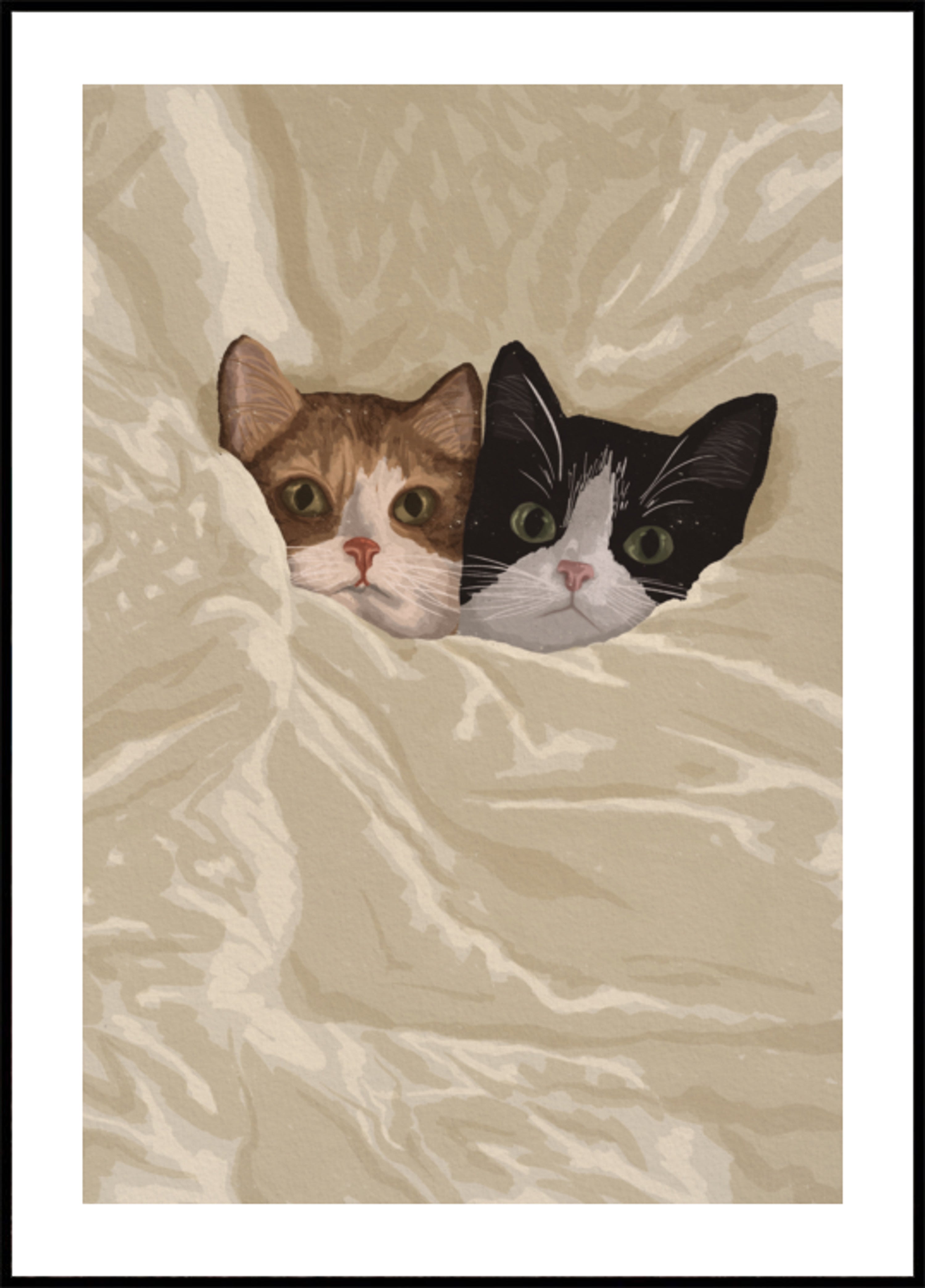Gezellige katten die naar buiten gluren