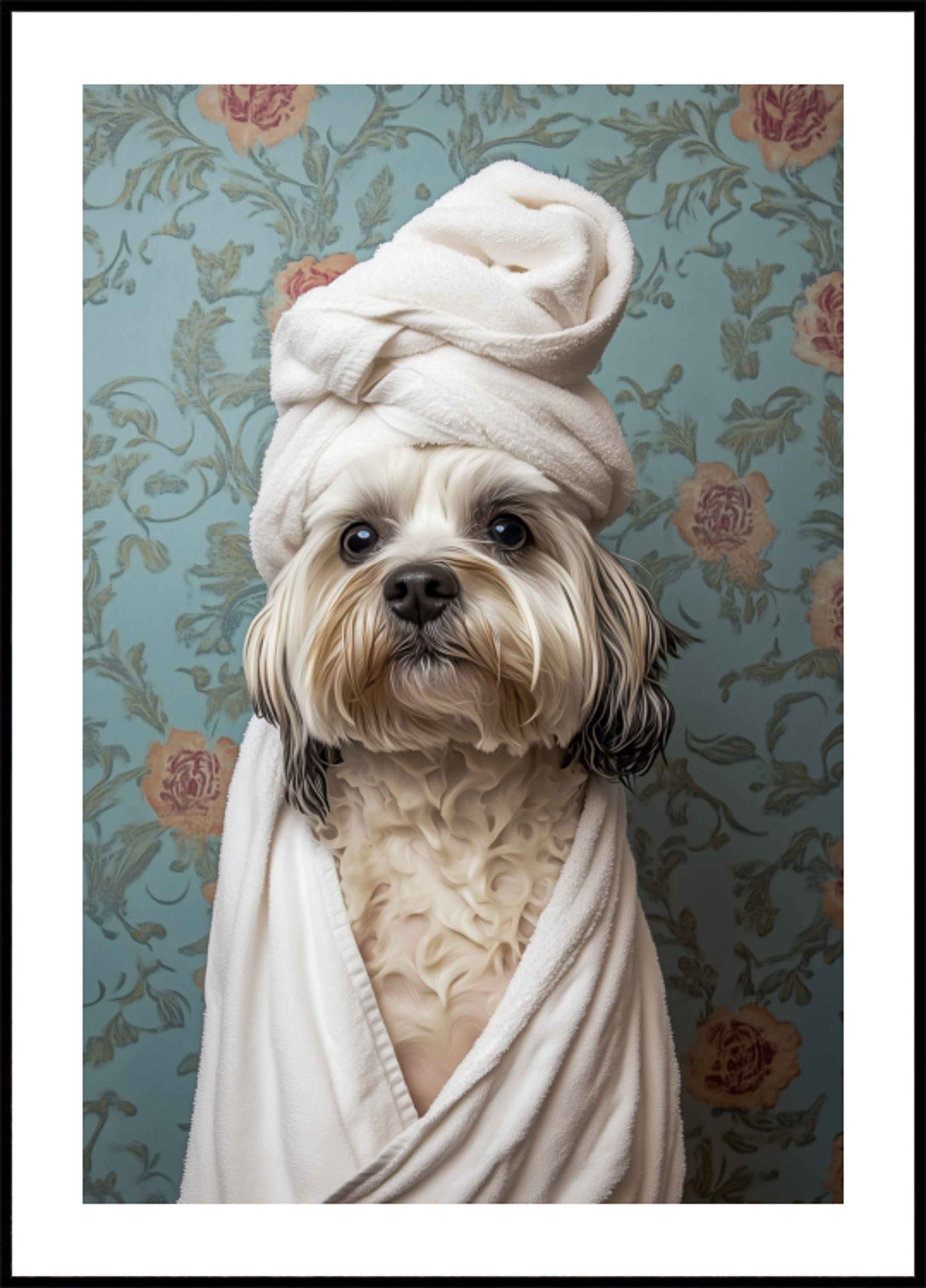 Verwende hond in handdoek