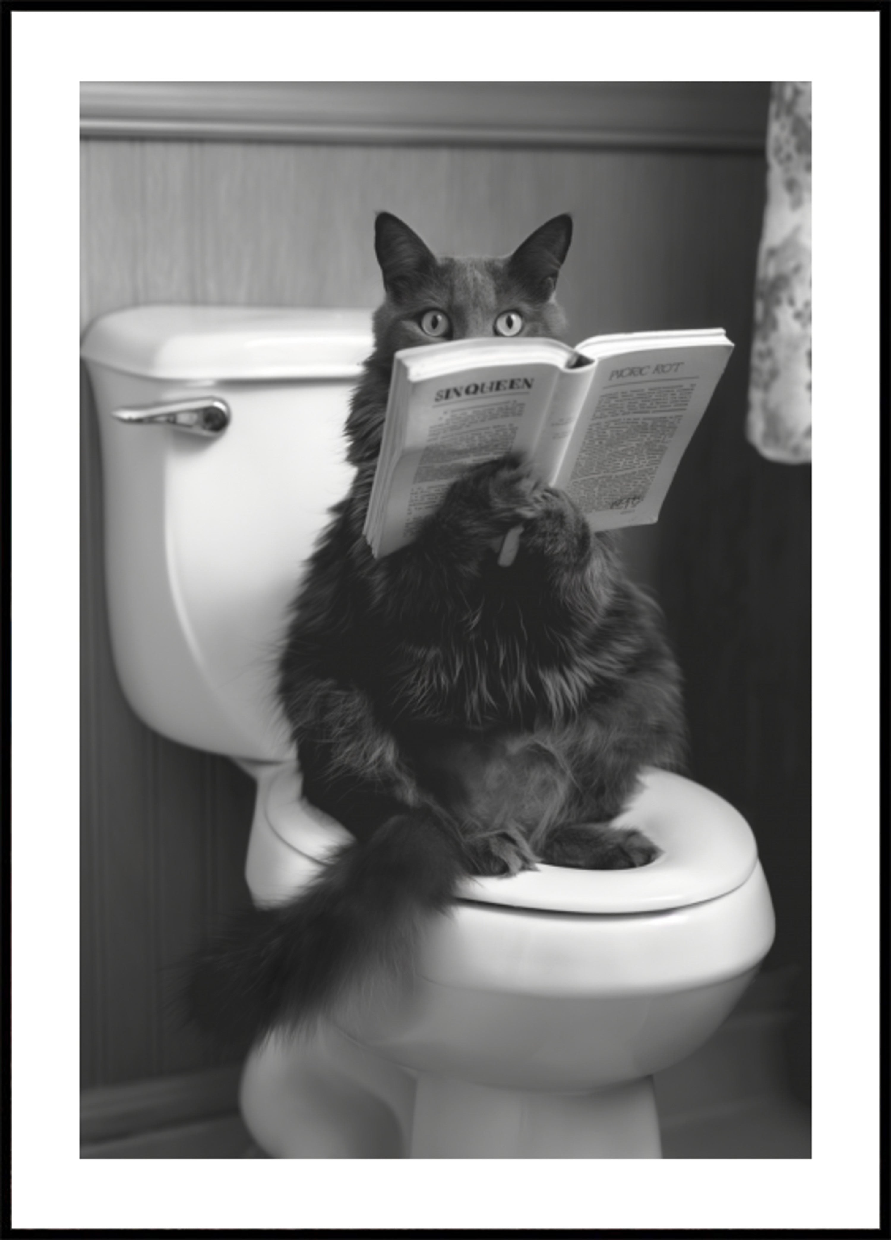 Kattenlezing op toilet