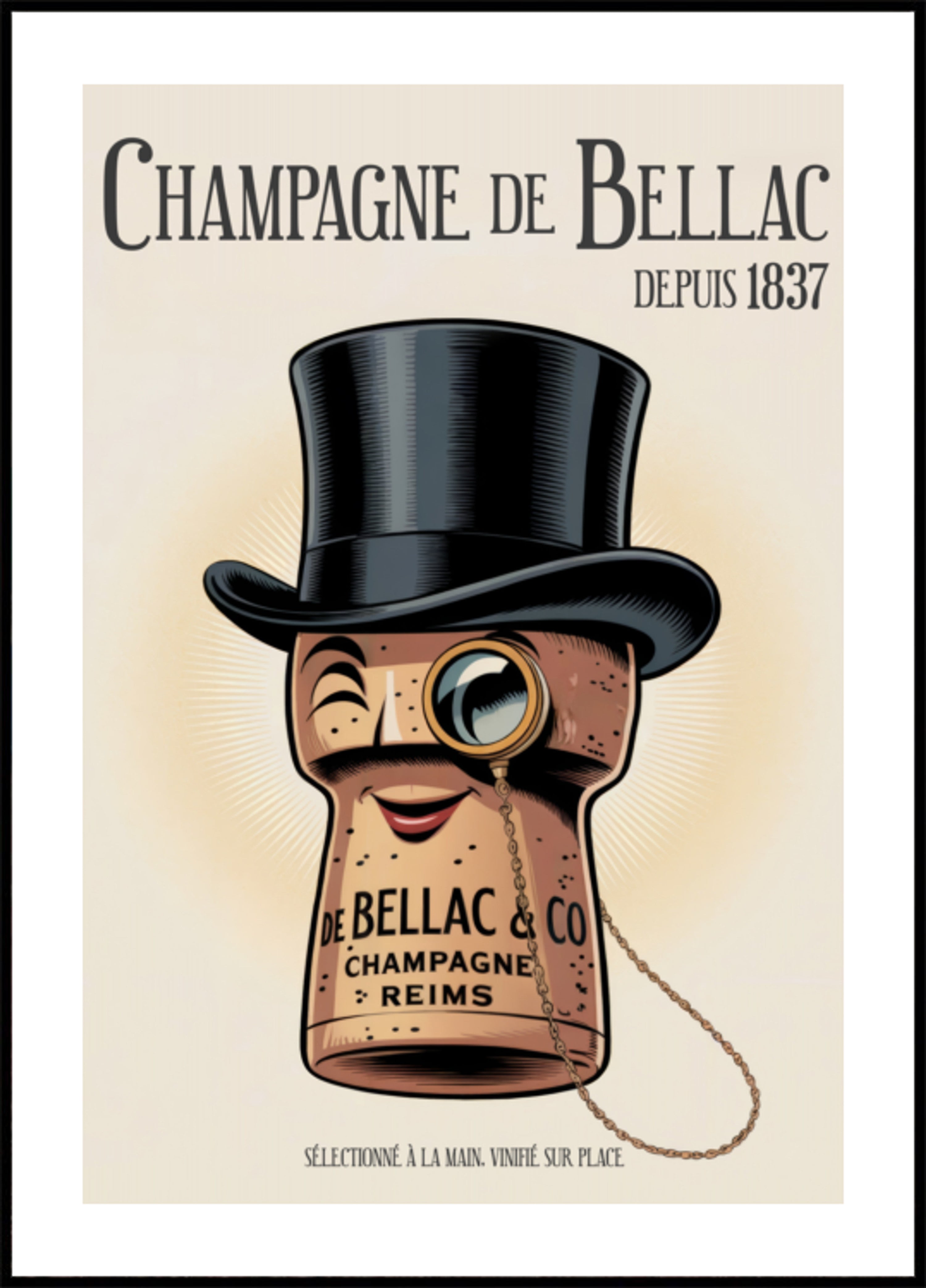 Elegant champagnekurkkarakter