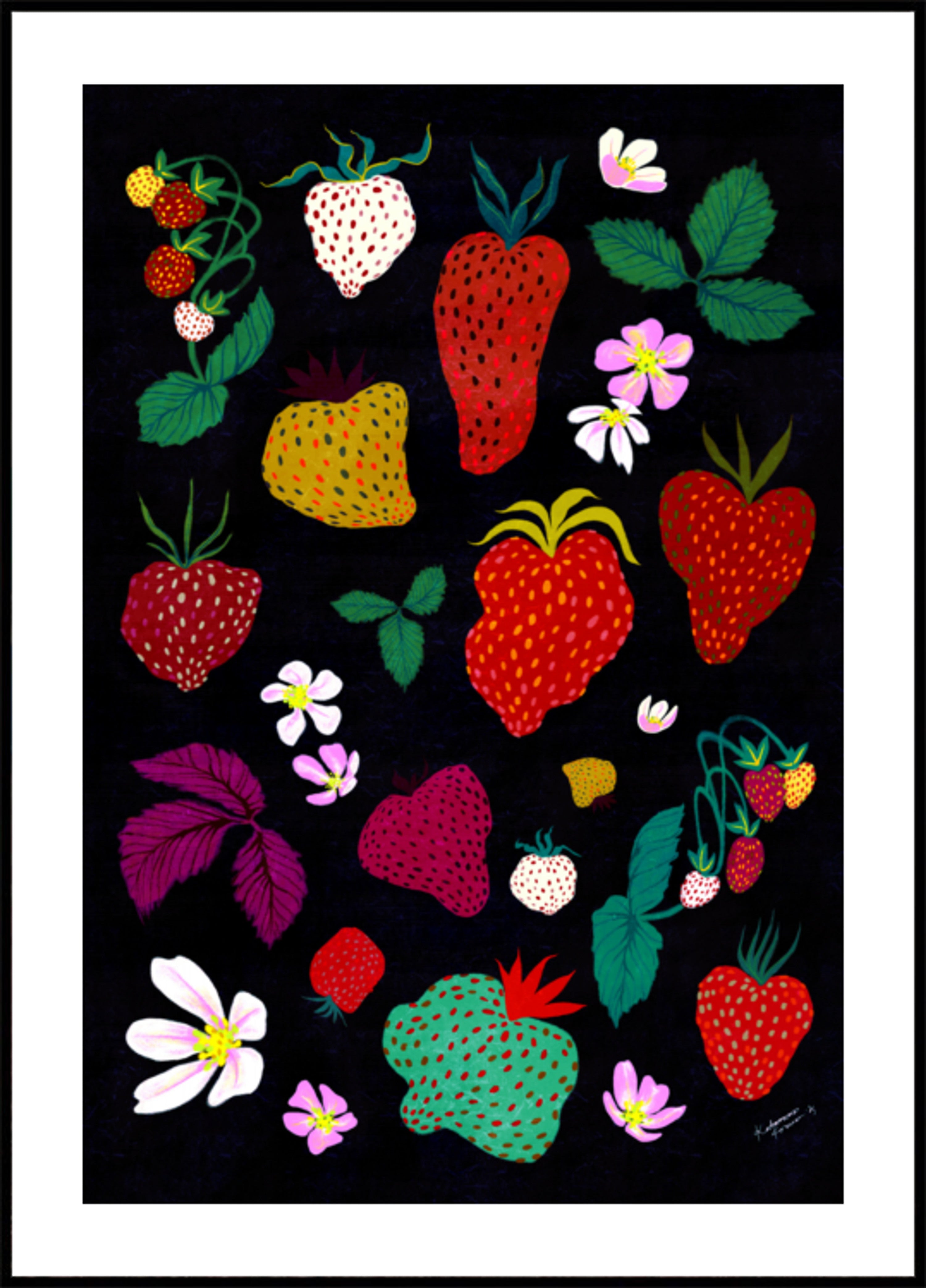 Grillige aardbeienoogst