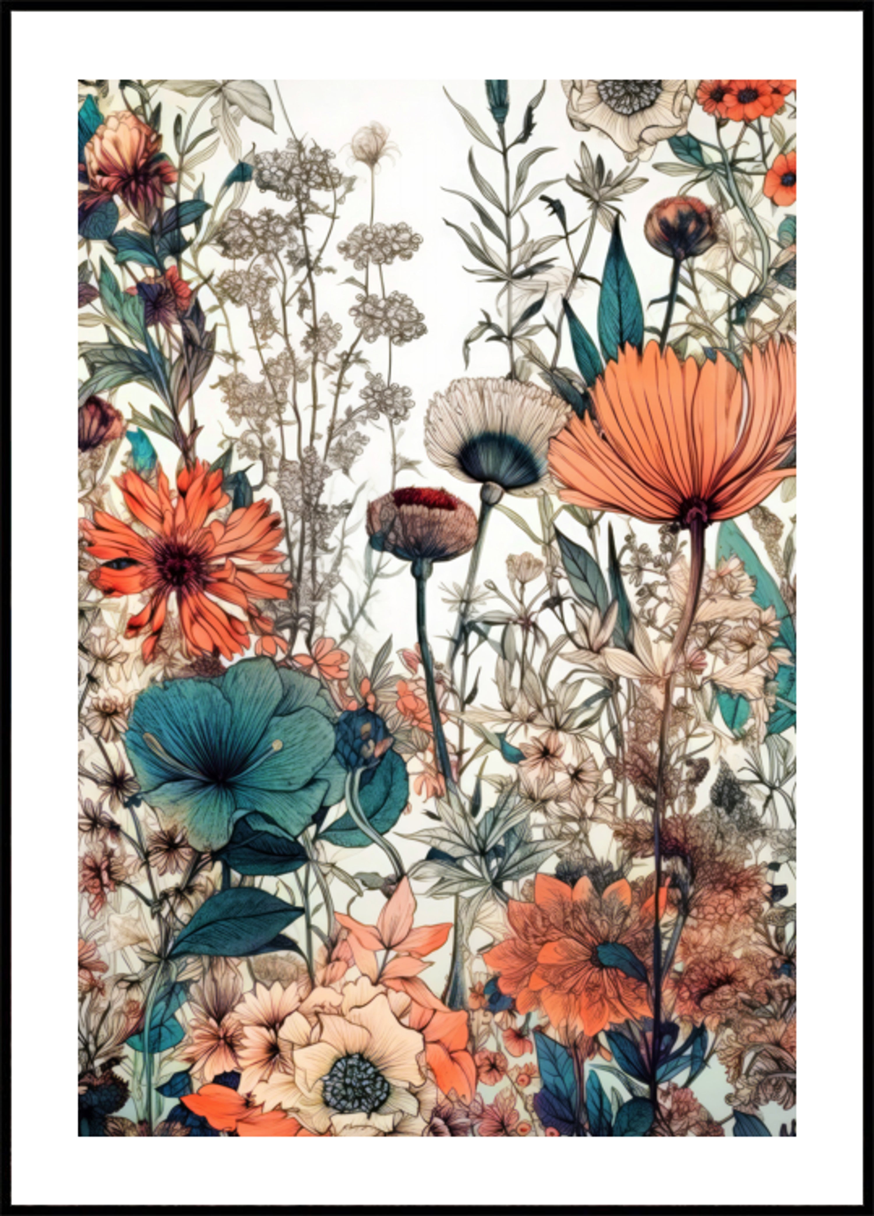 Vintage bloementuin