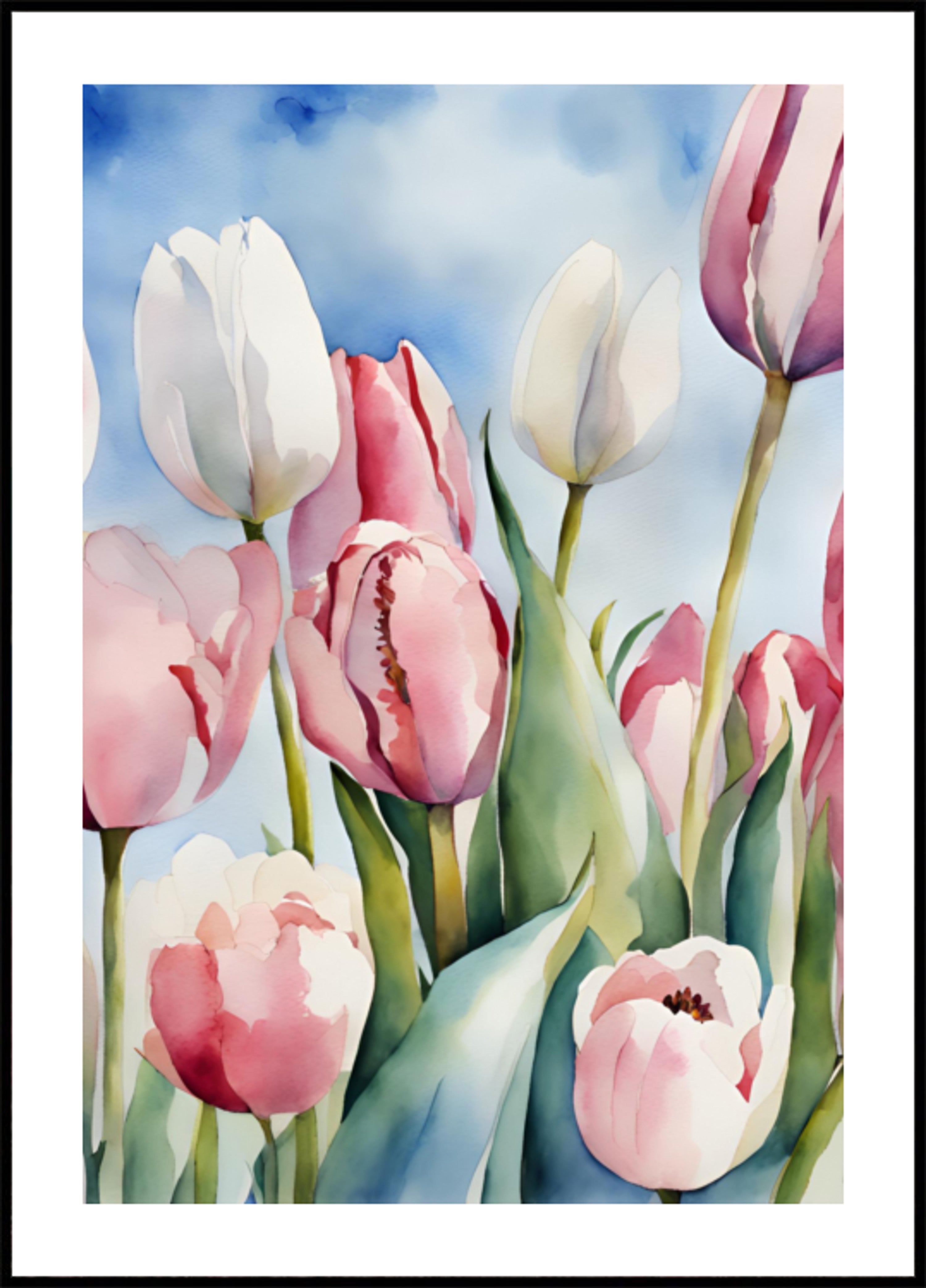 Aquarel Lente Tulpen