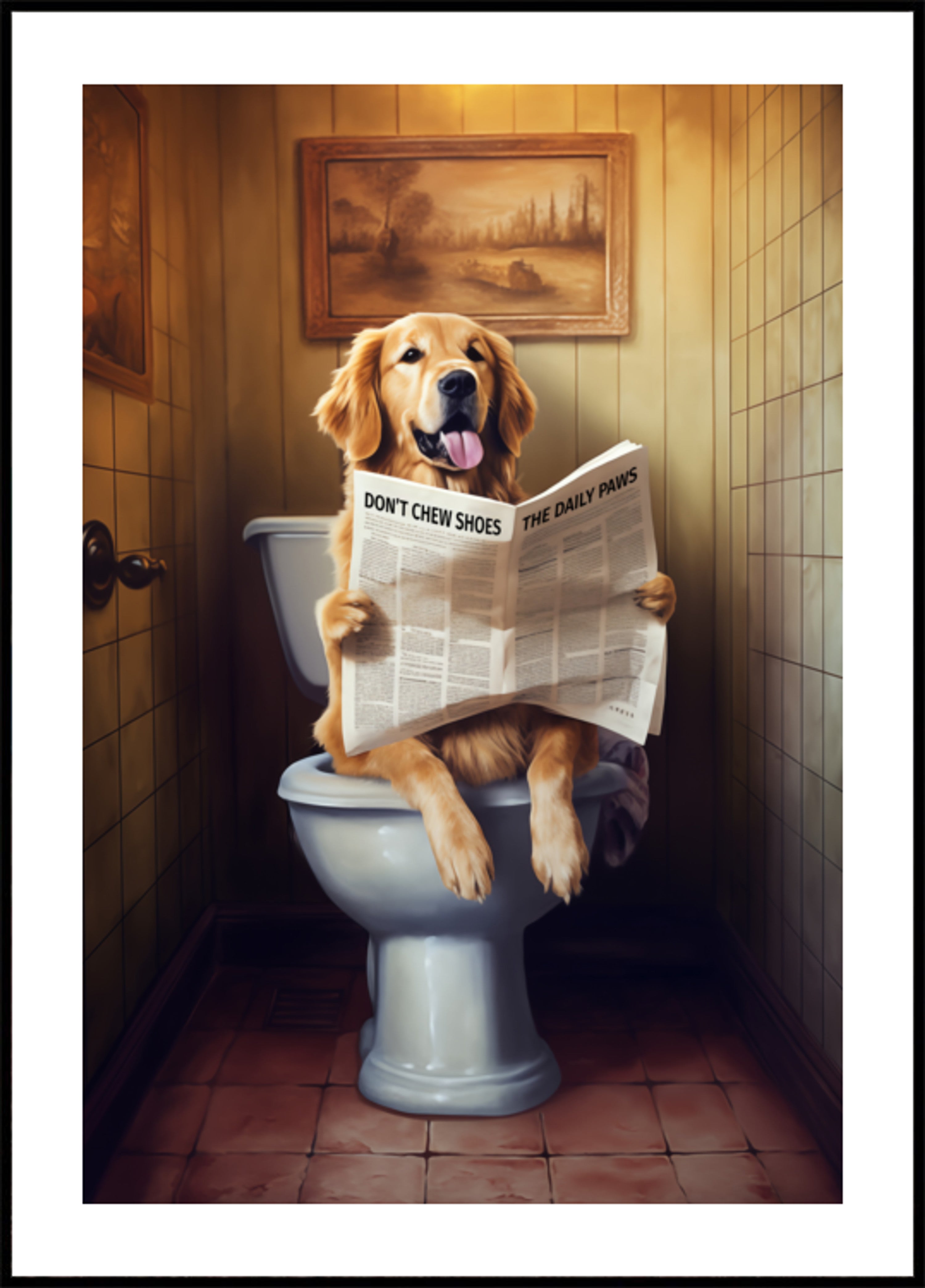 Grappige hond lezen krant