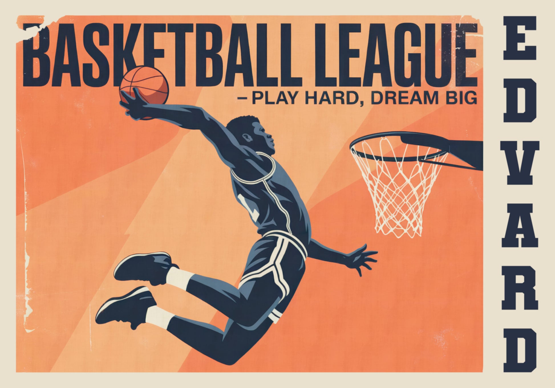 Vintage basketbalspelposter