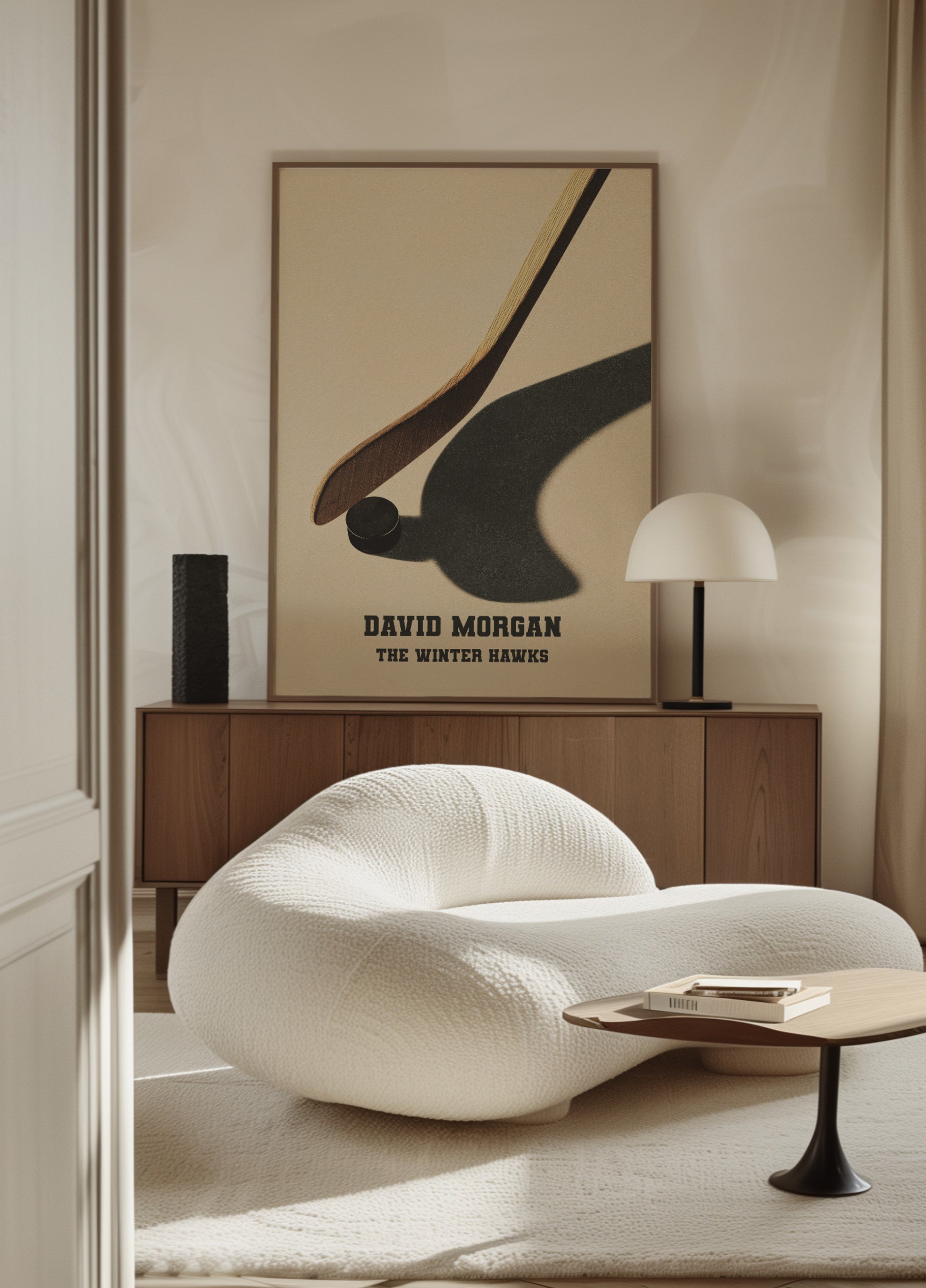 Vintage hockeyschoen en puck-schaduwticket